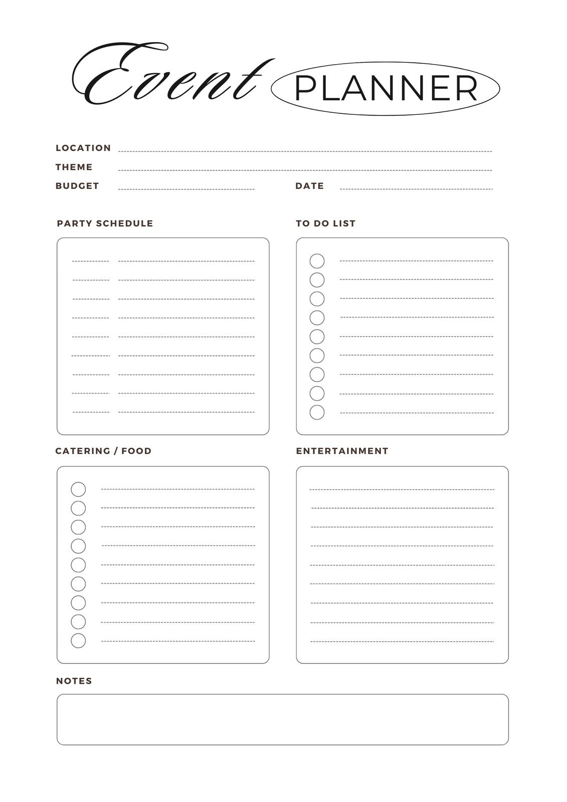 Pdf Free Printable Party Planning Worksheet Pdf Free Printable Party Planning Worksheet