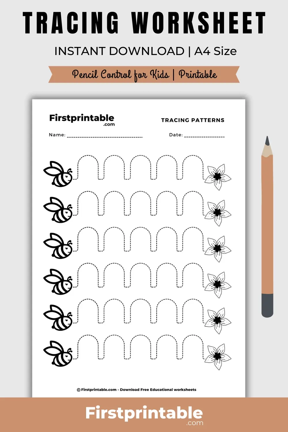 Free Pencil Control Worksheet Tracing Pattern Pre KG Free Pencil Control Worksheet Tracing Pattern Pre KG