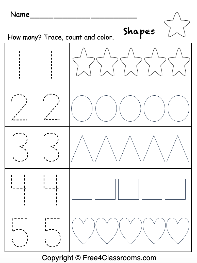 Free Printable Pre K Math Worksheets Free Printable Pre K Math Worksheets