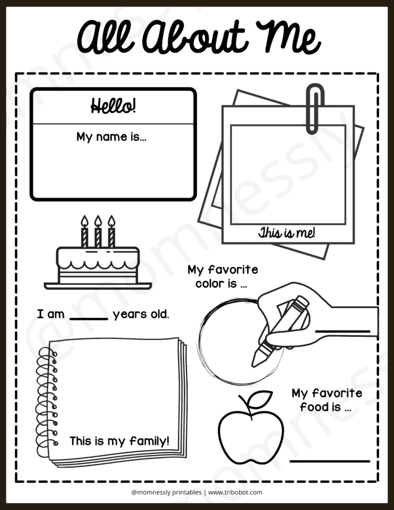 Free Printable All About Me Tribobot X Mom Nessly Free Printable All About Me Tribobot X Mom Nessly