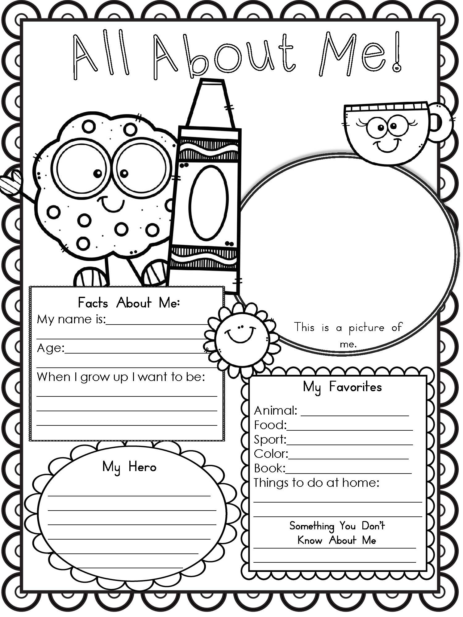 All About Me Free Printable Worksheet All About Me Free Printable Worksheet
