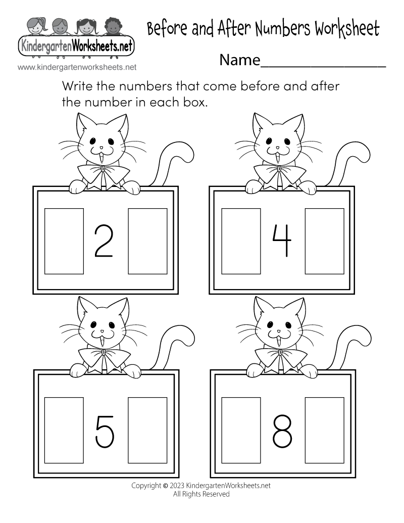 Free Printable Before And After Numbers Worksheet Free Printable Before And After Numbers Worksheet