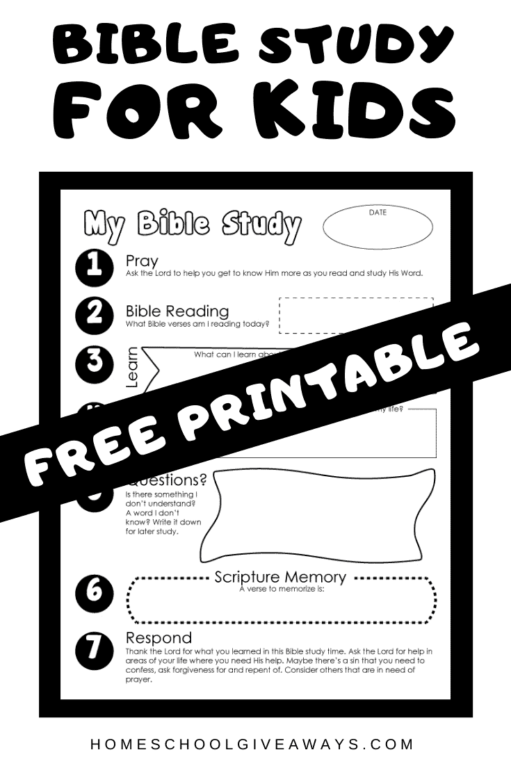 FREE Printable Bible Study For Kids FREE Printable Bible Study For Kids