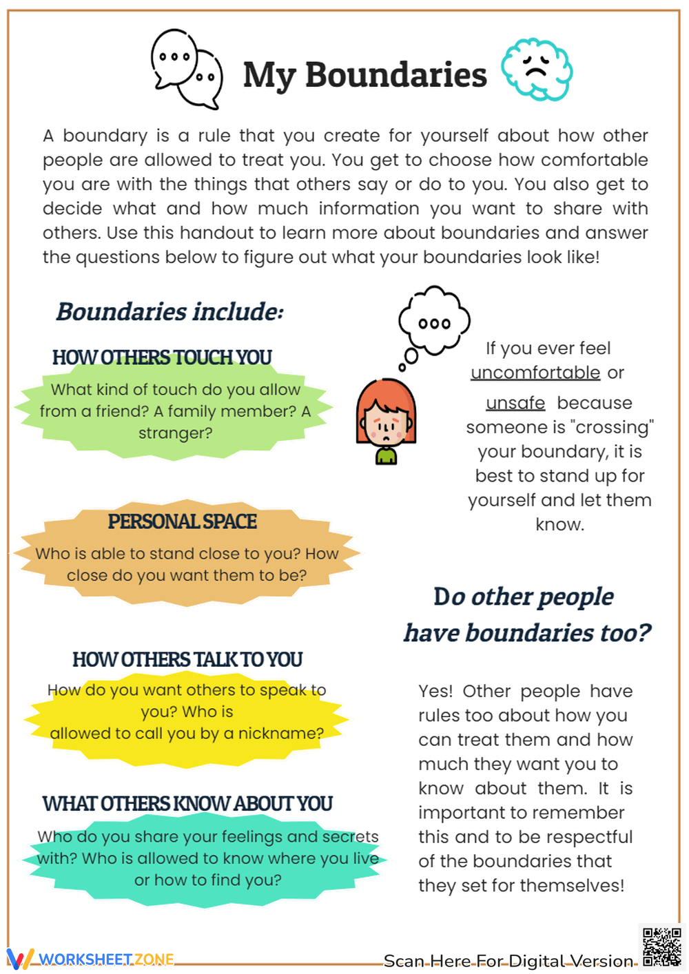 Printable Setting Boundaries Worksheet Printable Setting Boundaries Worksheet
