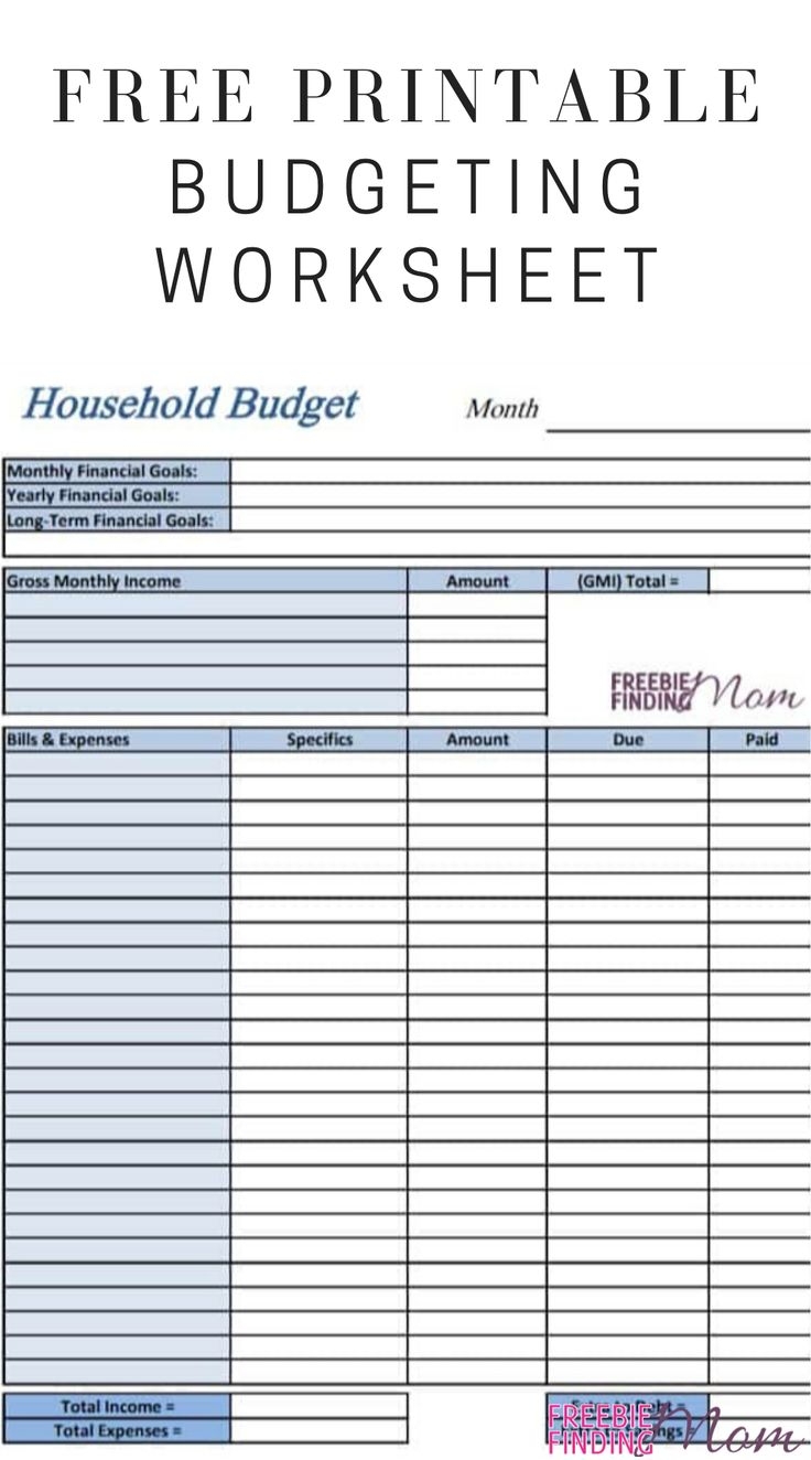 Budget Printable Worksheet Budget Printable Worksheet