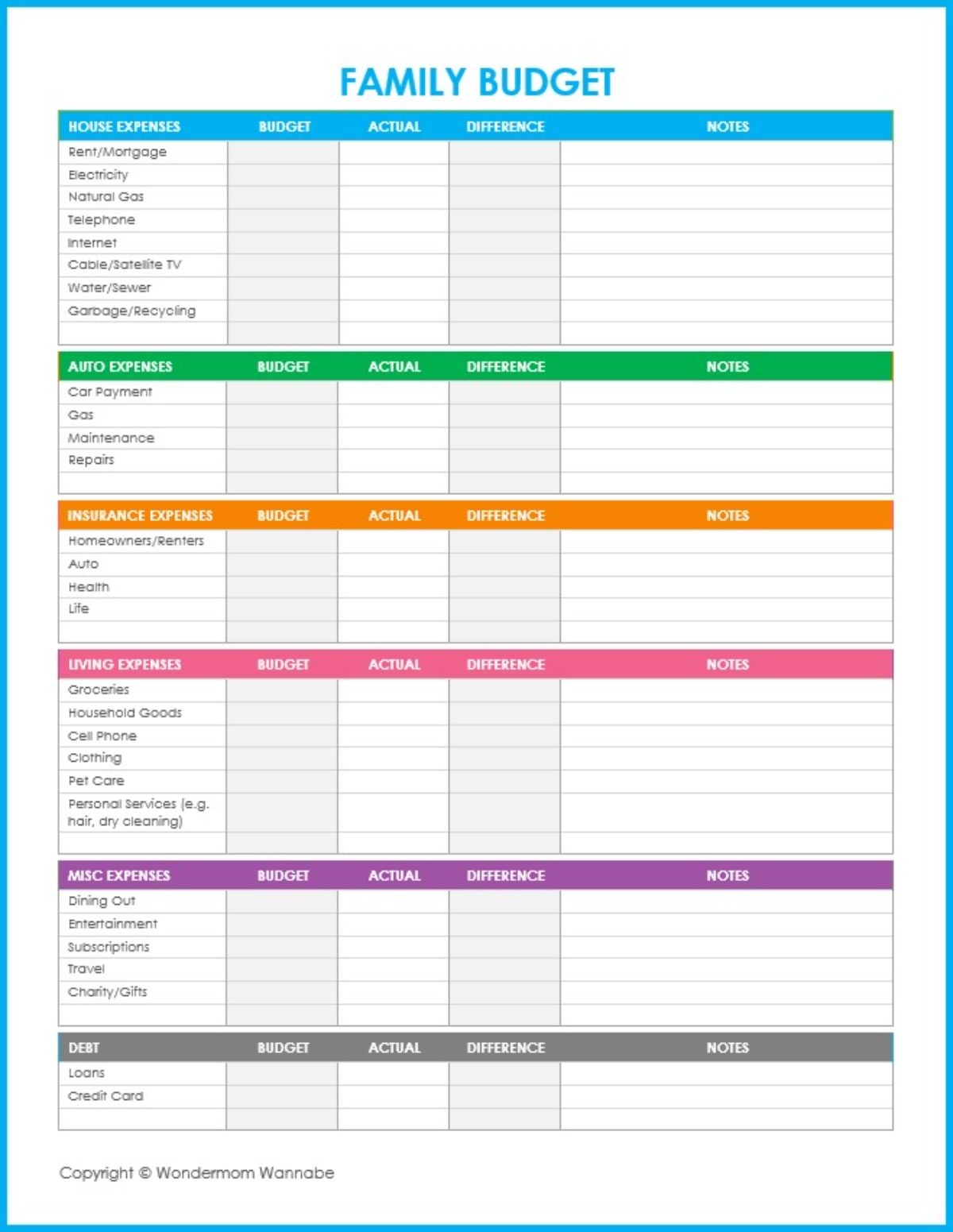 Free Printable Budget Worksheets For Family Finances Worksheets Free Printable Budget Worksheets For Family Finances Worksheets