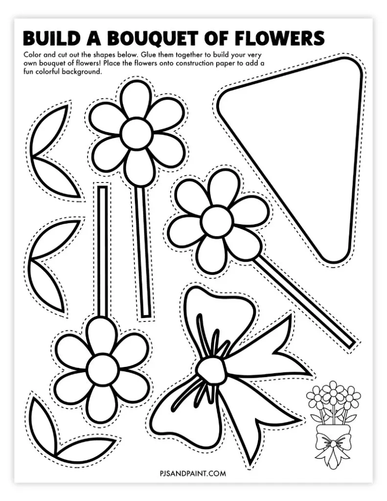 Free Printable Build A Bouquet Of Flowers Craft Pjs And Paint Free Printable Build A Bouquet Of Flowers Craft Pjs And Paint
