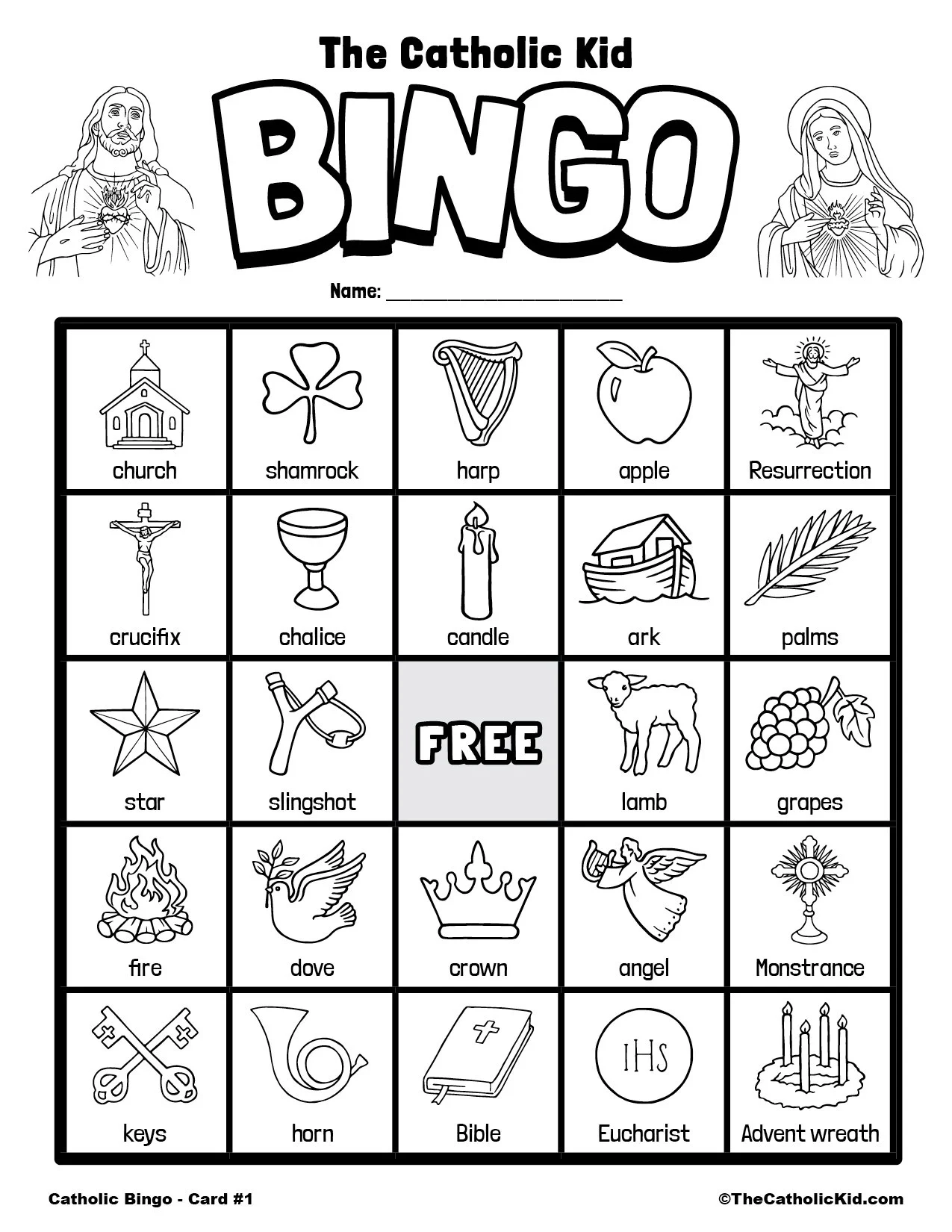 Free Printable Catholic Bingo Game Cards TheCatholicKid Free Printable Catholic Bingo Game Cards TheCatholicKid
