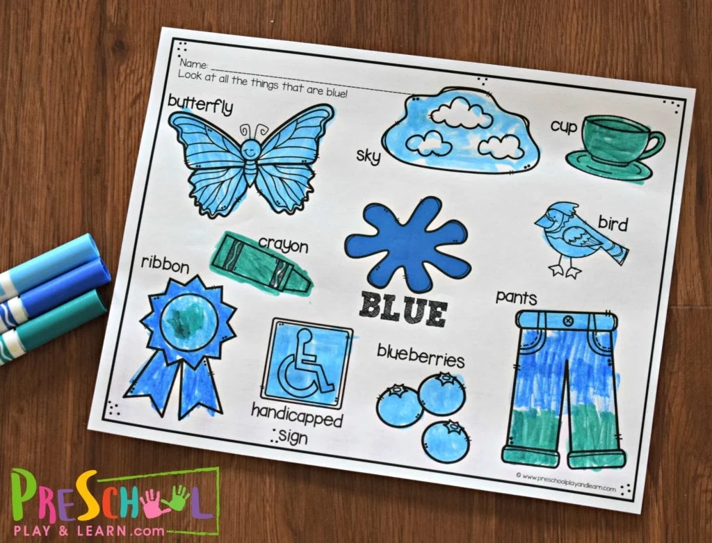 Printable Color Blue Worksheets For Preschool Printable Color Blue Worksheets For Preschool