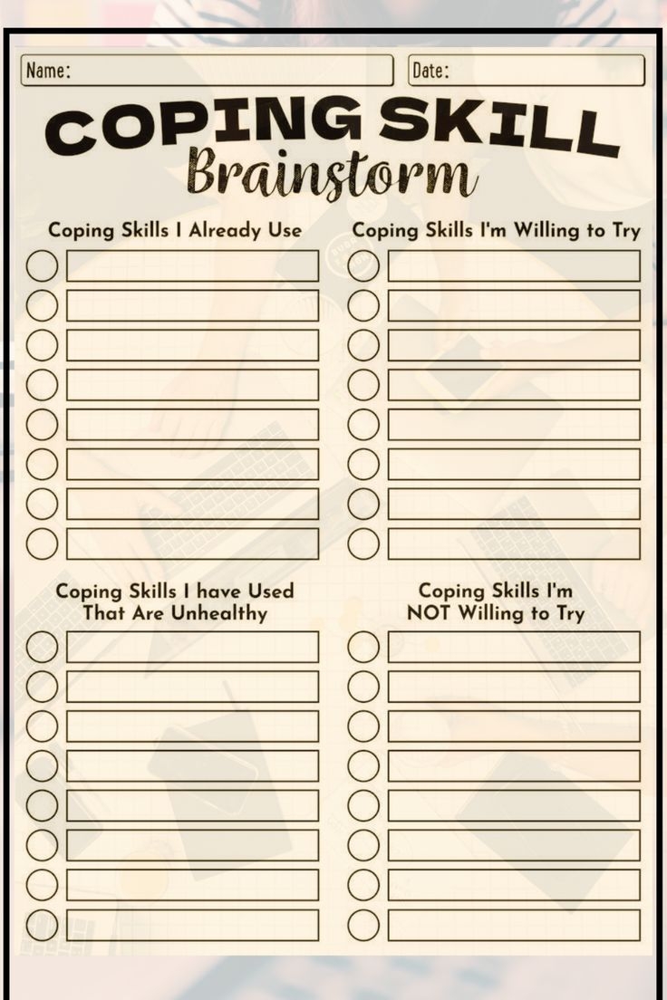 Free Printable Coping Skills Worksheets For Adults Free Printable Coping Skills Worksheets For Adults