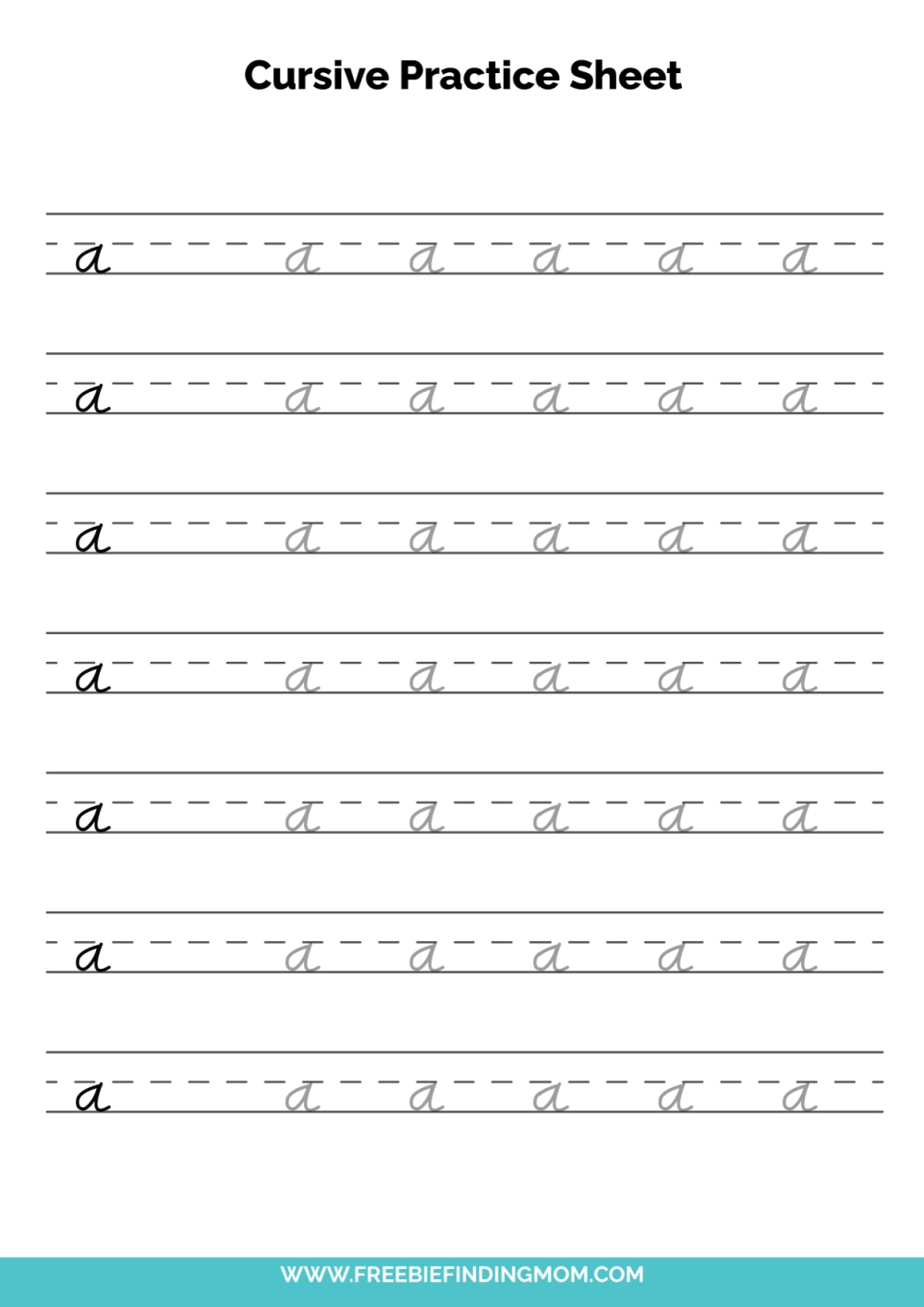 Free Printable Cursive Alphabet Practice Sheets Lowercase A Free Printable Cursive Alphabet Practice Sheets Lowercase A