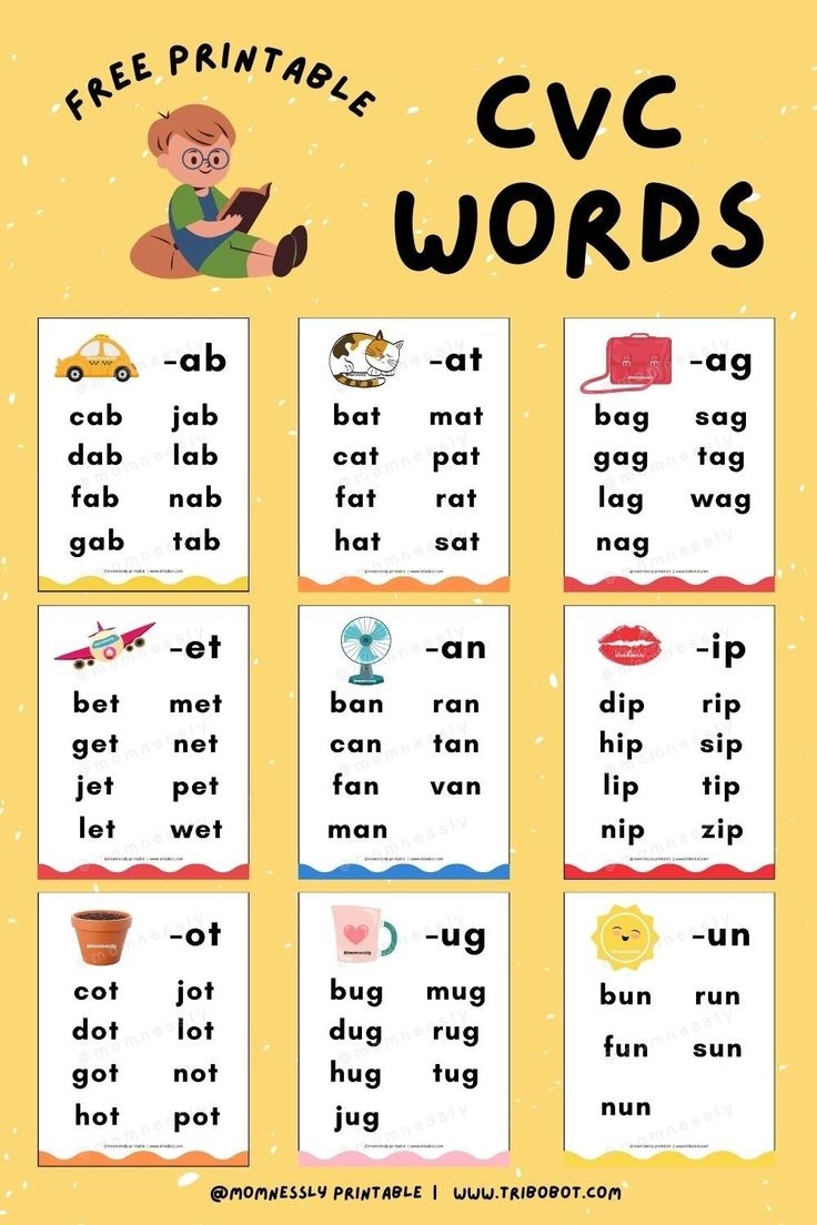 Free Printable CVC Words Free Printable CVC Words