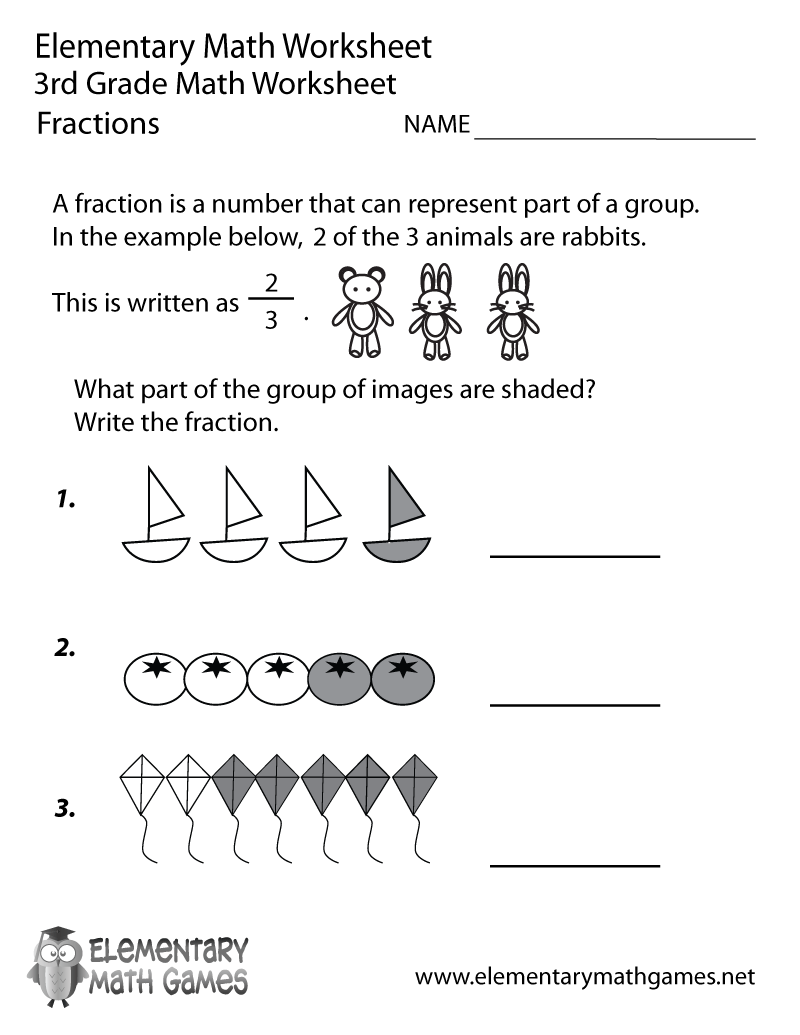 Free Printable Fraction Worksheets For Grade 3 Free Printable Fraction Worksheets For Grade 3