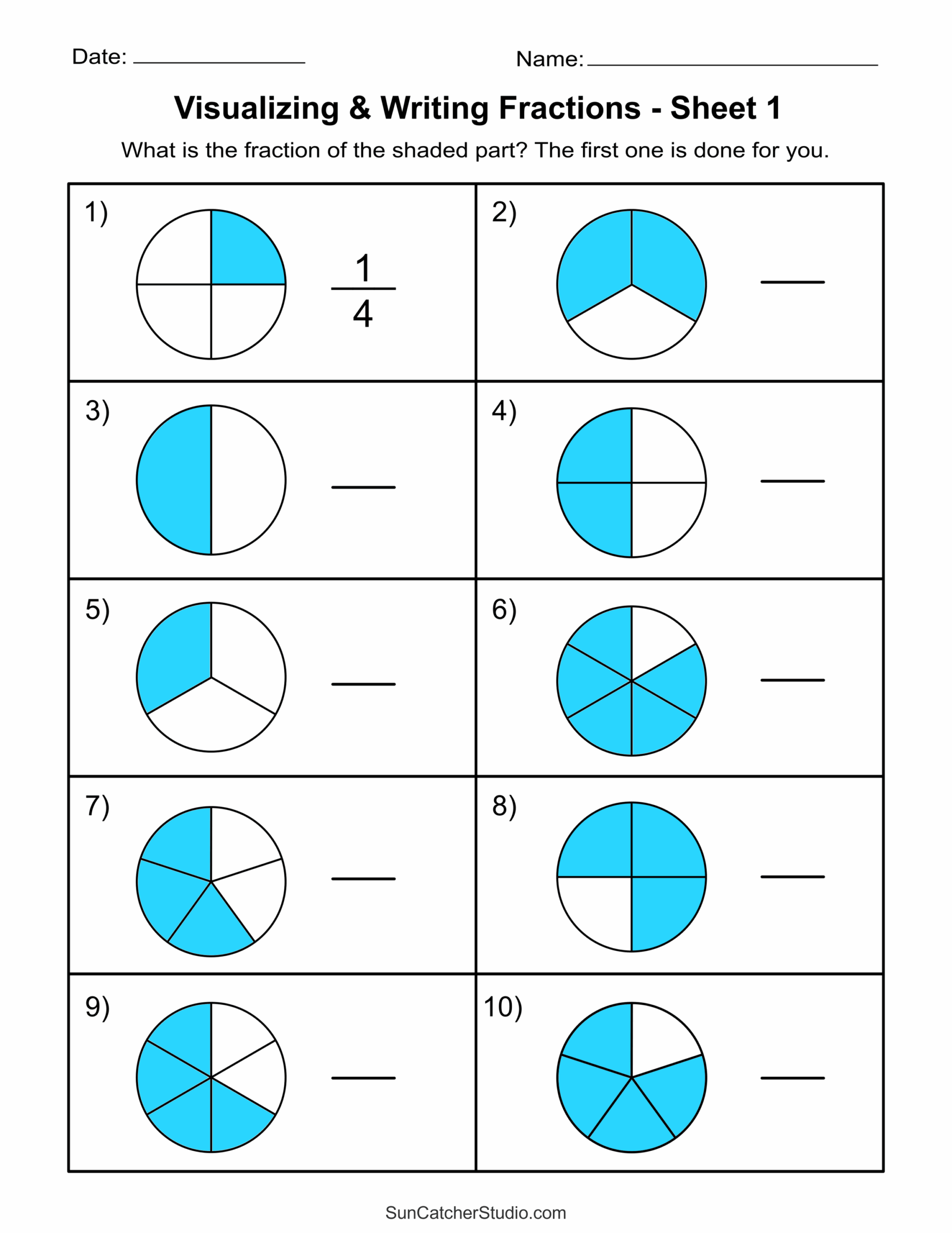 Free Printable Fractions Worksheets Comparing amp Identifying Free Printable Fractions Worksheets Comparing amp Identifying