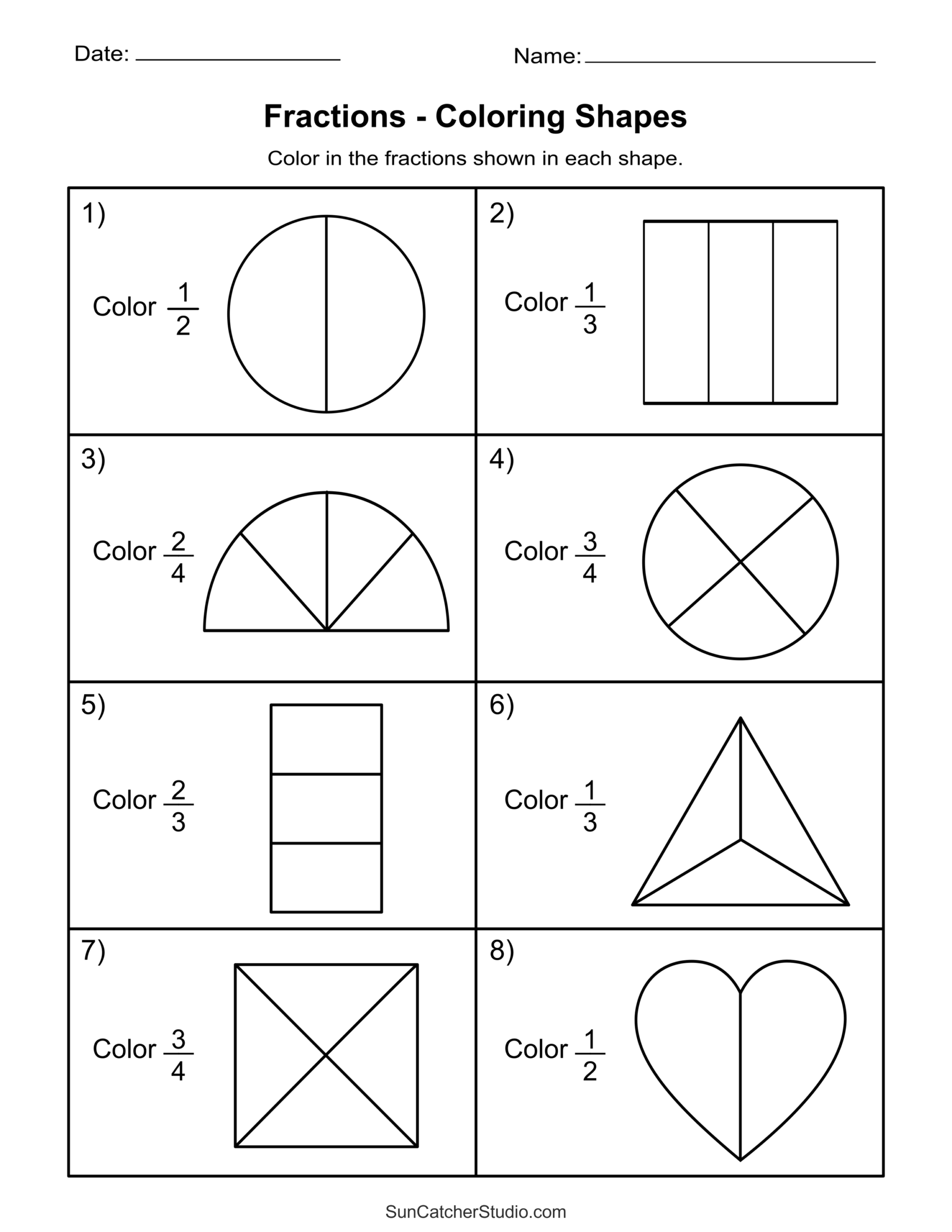 Free Printable Fractions Worksheets Comparing amp Identifying Free Printable Fractions Worksheets Comparing amp Identifying