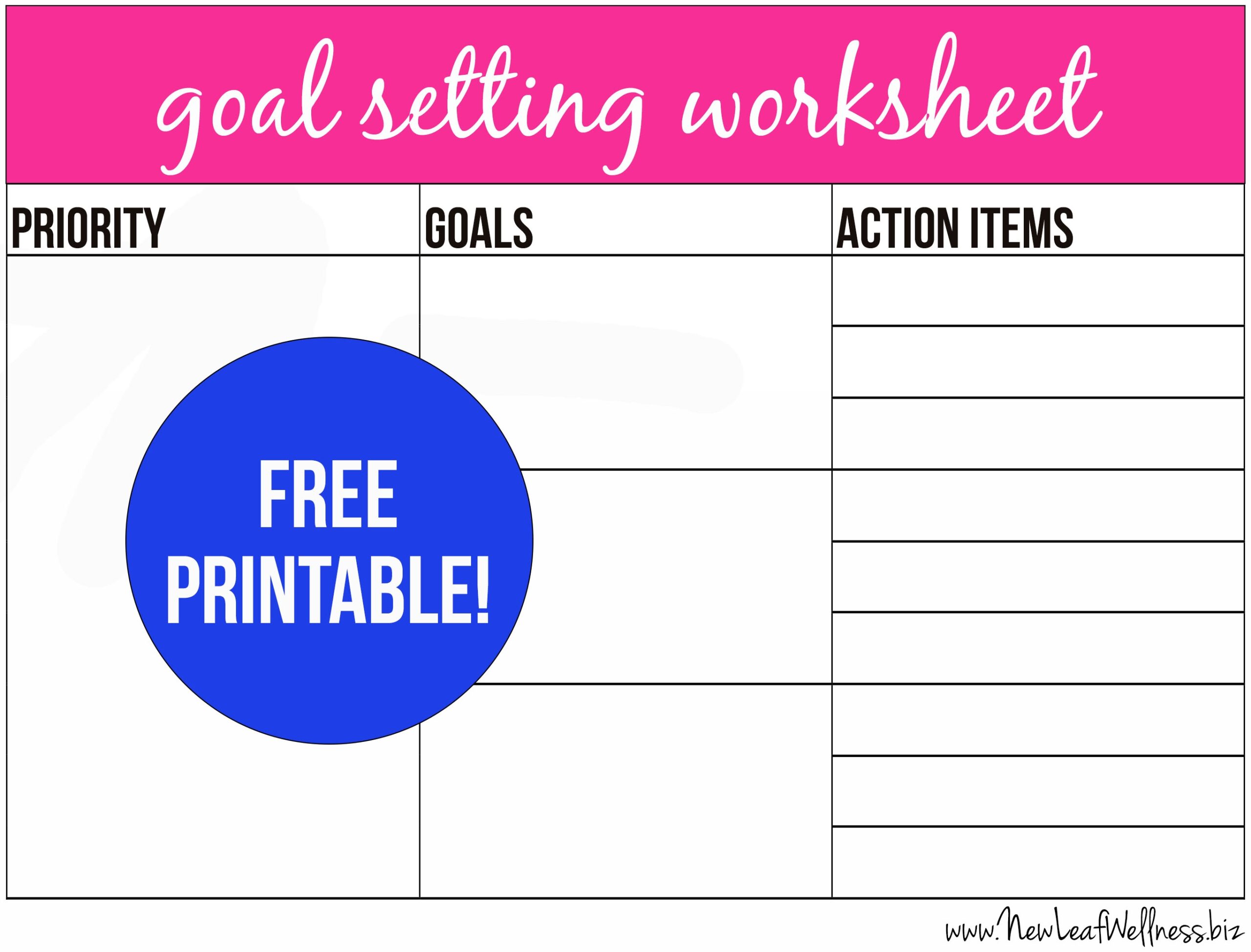Free Printable Goal Setting Worksheet And Instructions The Free Printable Goal Setting Worksheet And Instructions The