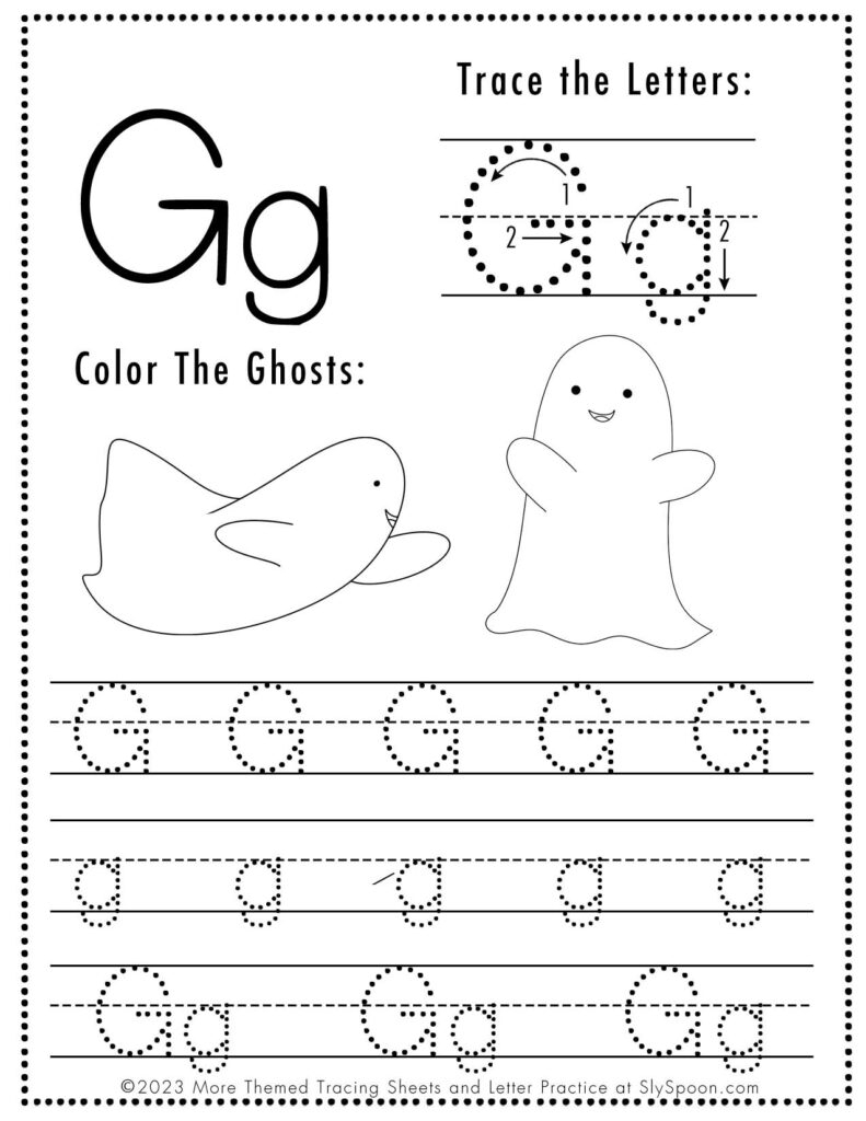 Free Printable Halloween Themed Letter G Tracing Worksheet Sly Free Printable Halloween Themed Letter G Tracing Worksheet Sly
