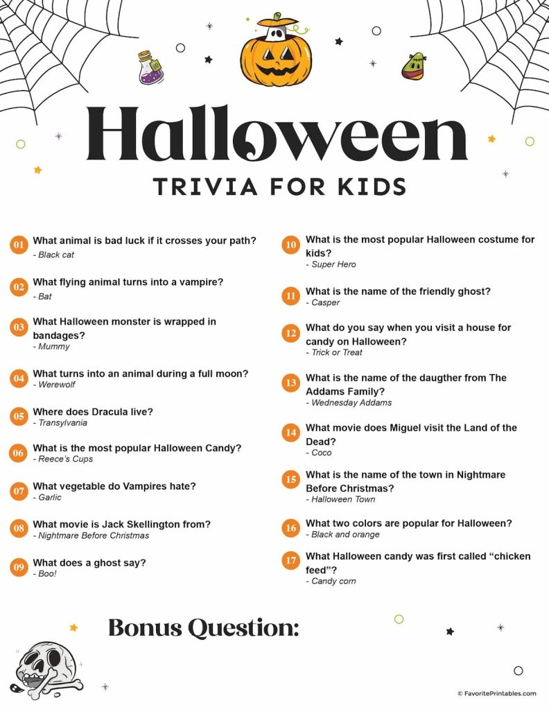 Printable Trivia Worksheets Printable Trivia Worksheets