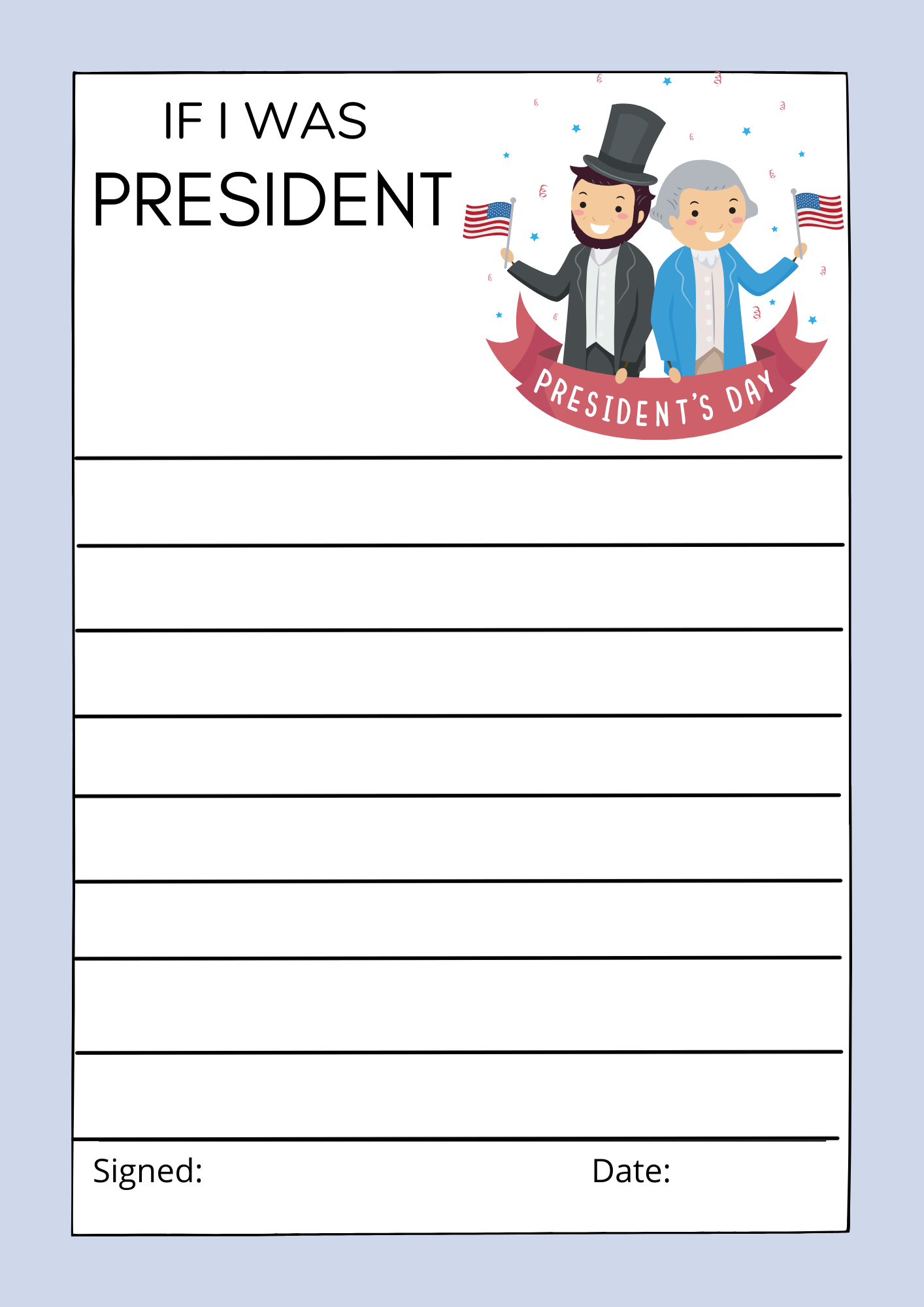 Free Printable If I Was President Writing Prompt Classy Mommy Free Printable If I Was President Writing Prompt Classy Mommy