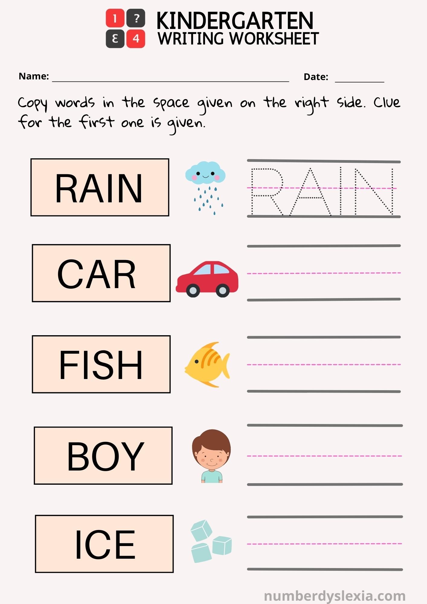 Printable Kindergarten Writing Worksheets Printable Kindergarten Writing Worksheets