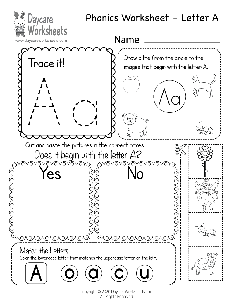 Free Printable Letter A Beginning Sounds Phonics Worksheet For Free Printable Letter A Beginning Sounds Phonics Worksheet For