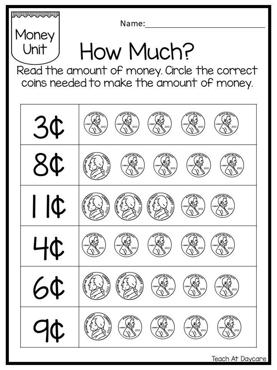 Free Printable Money Worksheets For Pre k amp amp Kindergarten Free Printable Money Worksheets For Pre k amp amp Kindergarten