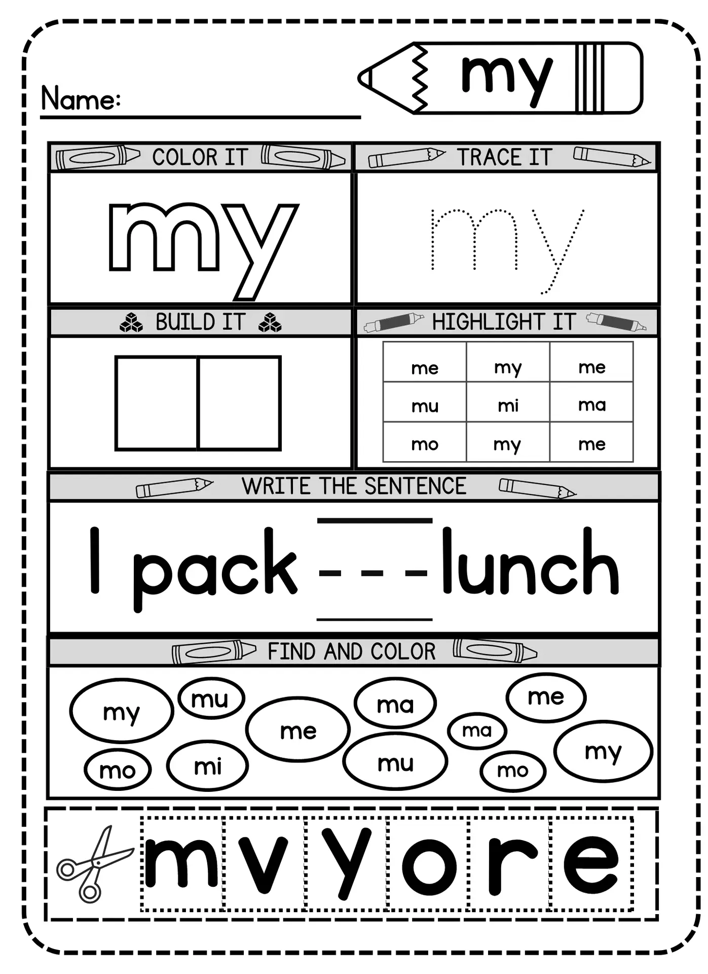 Free Printable My Sight Word Practice Worksheet Simple Mom Project Free Printable My Sight Word Practice Worksheet Simple Mom Project