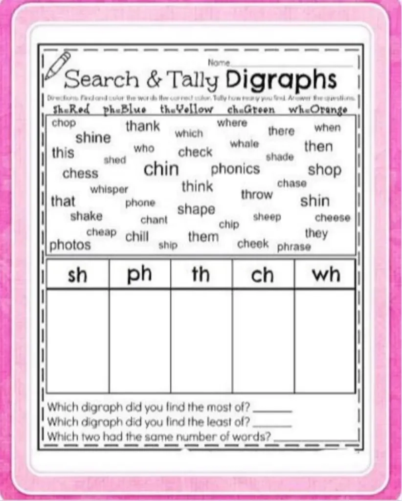 Digraph Worksheets Free Printable