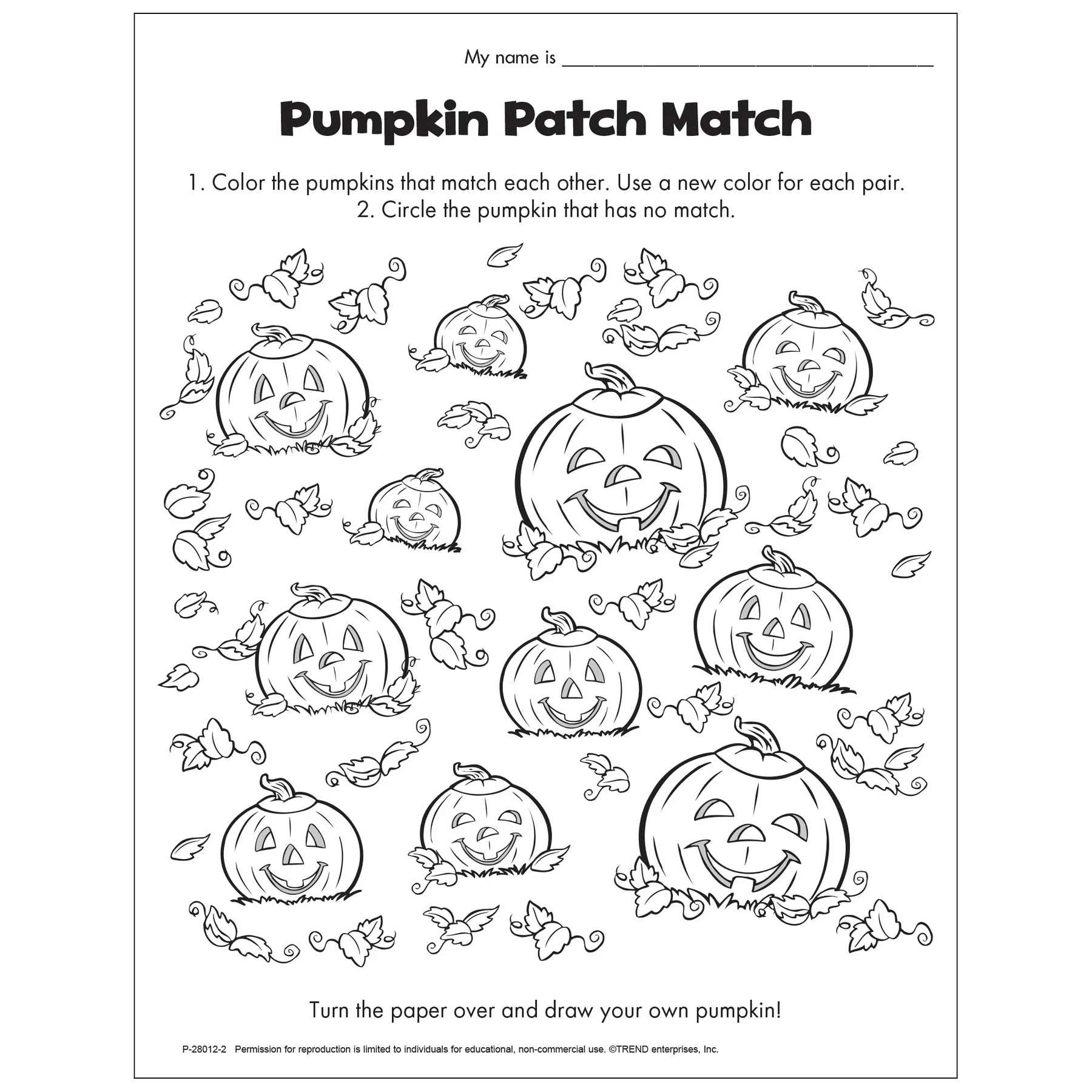 Free Printable Pumpkin Patch Match Halloween Coloring Activity Free Printable Pumpkin Patch Match Halloween Coloring Activity