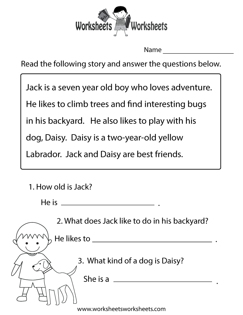 Free Printable Worksheets Reading Comprehension Free Printable Worksheets Reading Comprehension