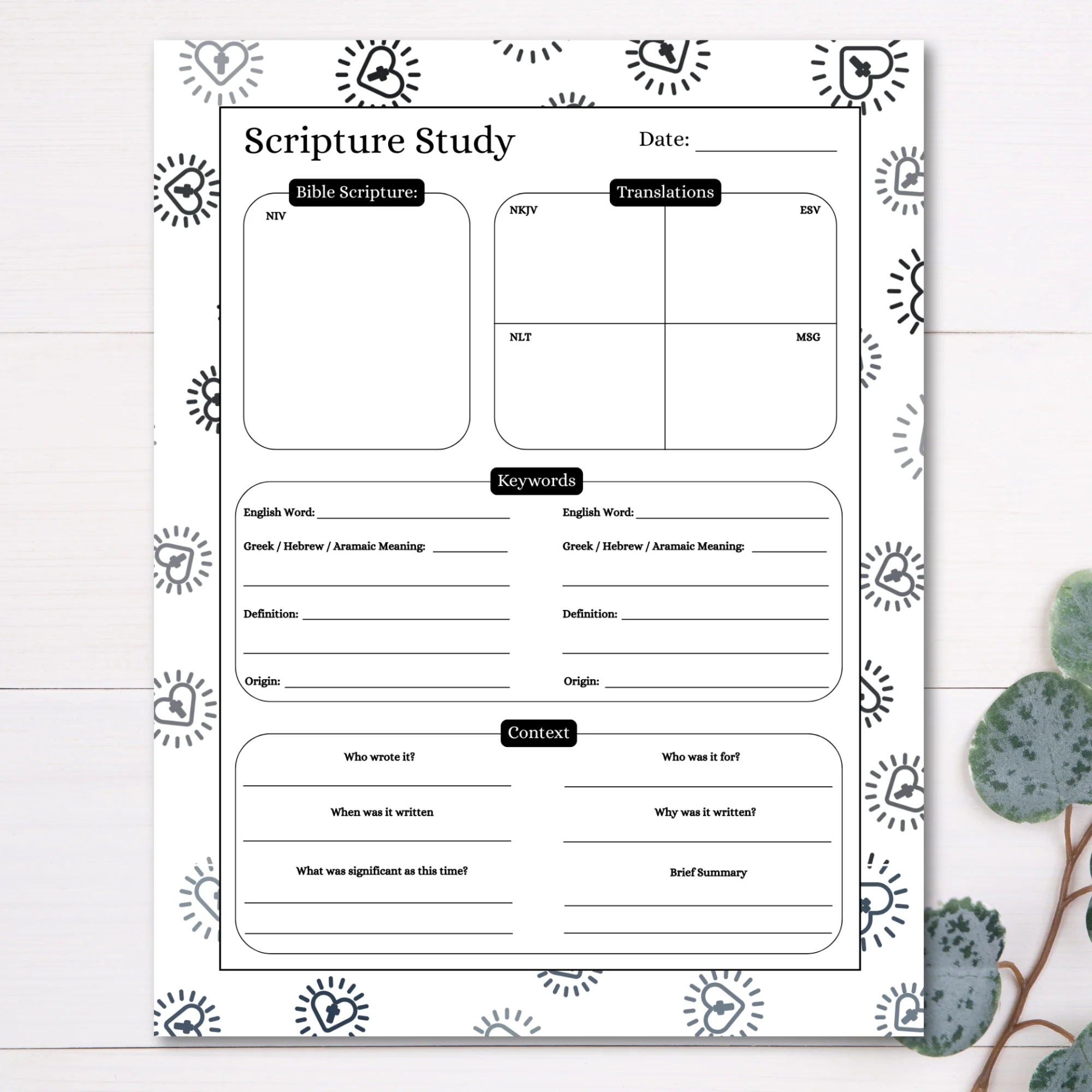 Free Printable Scripture Study Worksheet PDF Digitals And Downloads Free Printable Scripture Study Worksheet PDF Digitals And Downloads