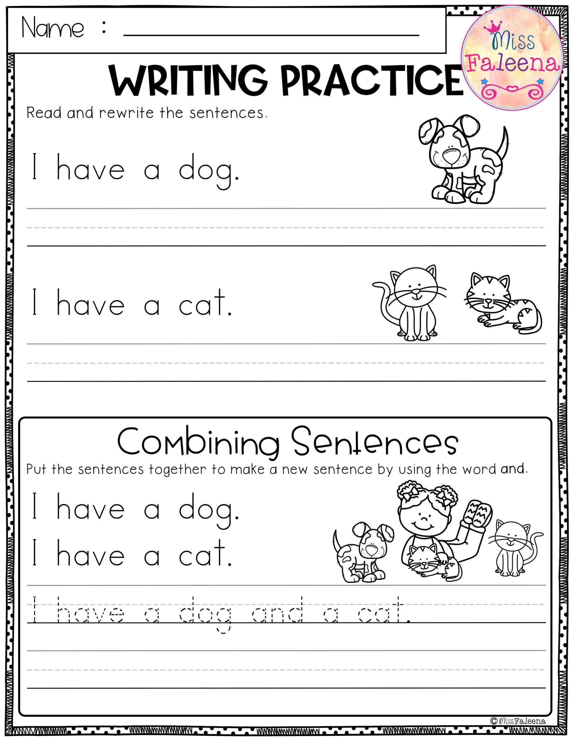 Free Printable Sentence Writing Worksheets Free Printable Sentence Writing Worksheets