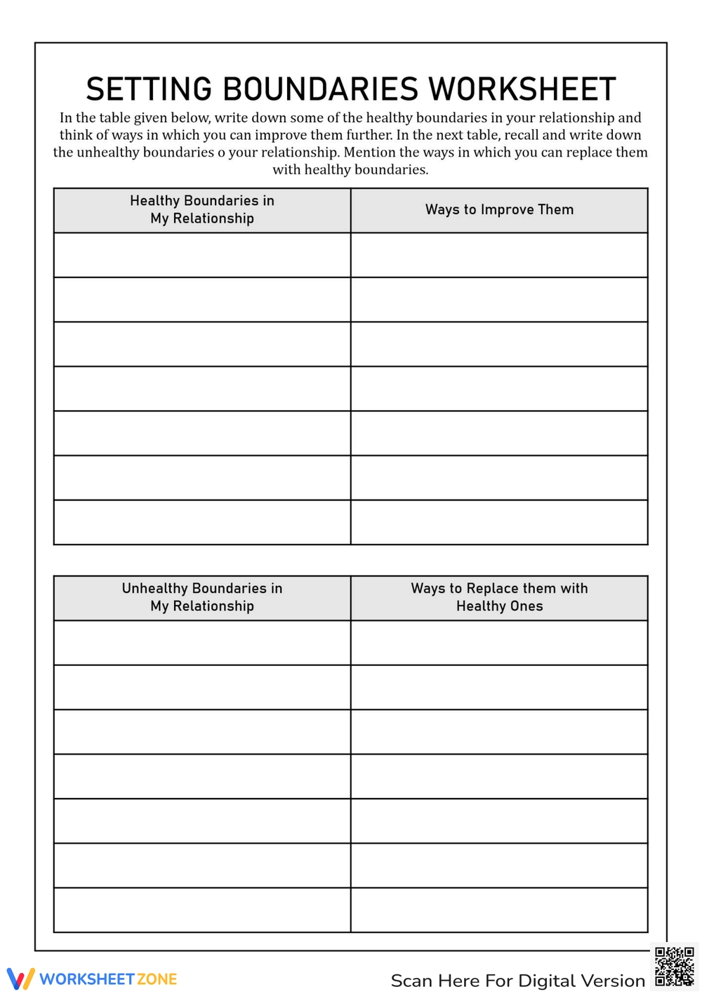 Free Printable Setting Boundaries Worksheet Printable Party Favors Free Printable Setting Boundaries Worksheet Printable Party Favors