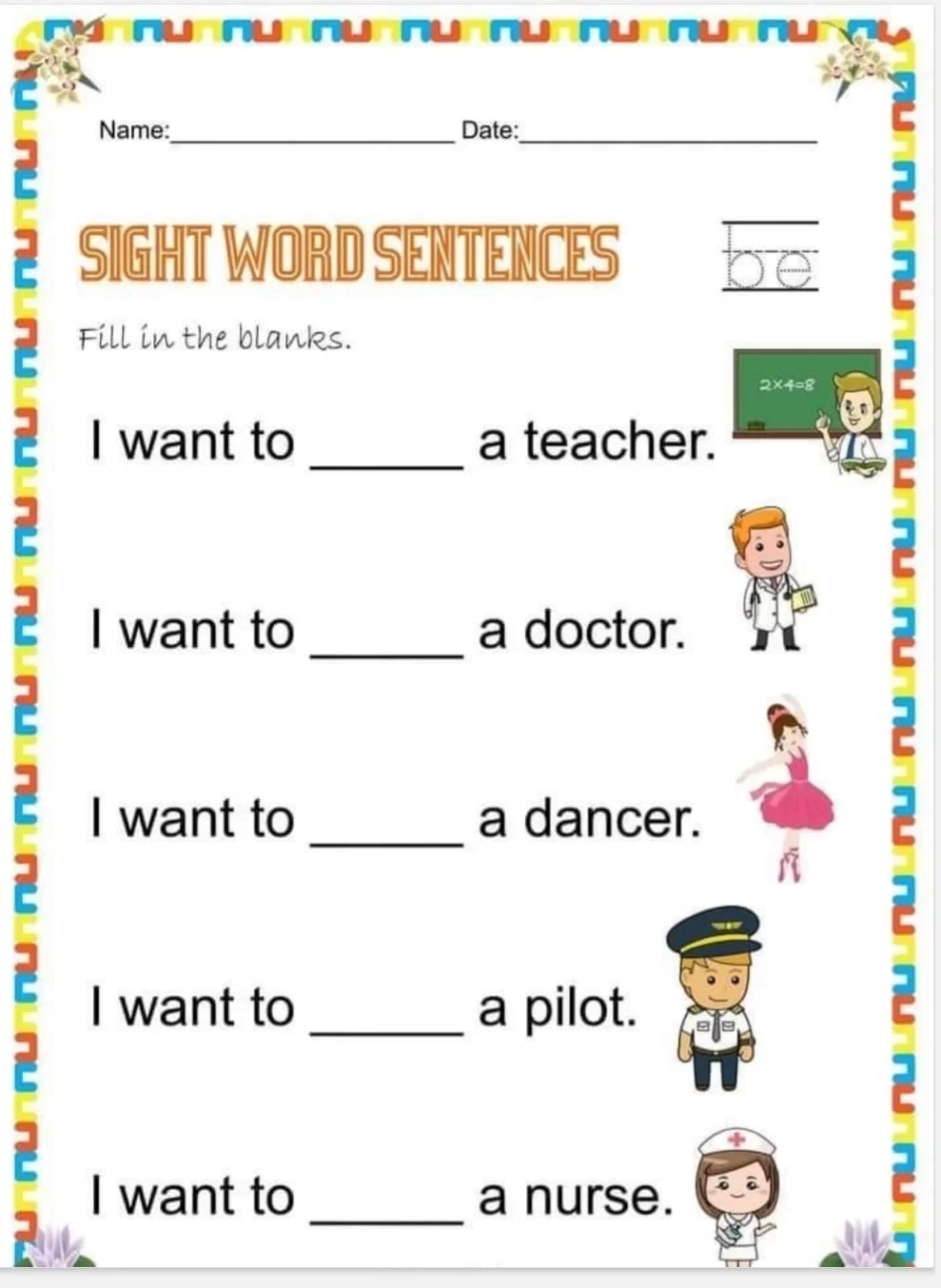 Free Printable Sight Words Worksheets For Kindergarten Activity Free Printable Sight Words Worksheets For Kindergarten Activity