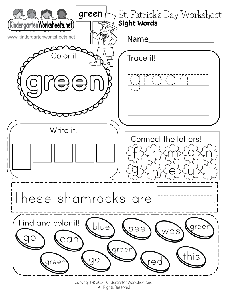 Free Printable St Patricks Day Sight Words Worksheet Worksheets Free Printable St Patricks Day Sight Words Worksheet Worksheets