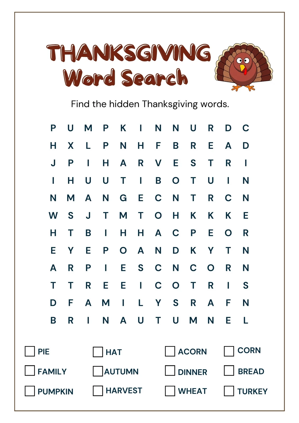 Free Printable Thanksgiving Worksheet Templates Canva Free Printable Thanksgiving Worksheet Templates Canva