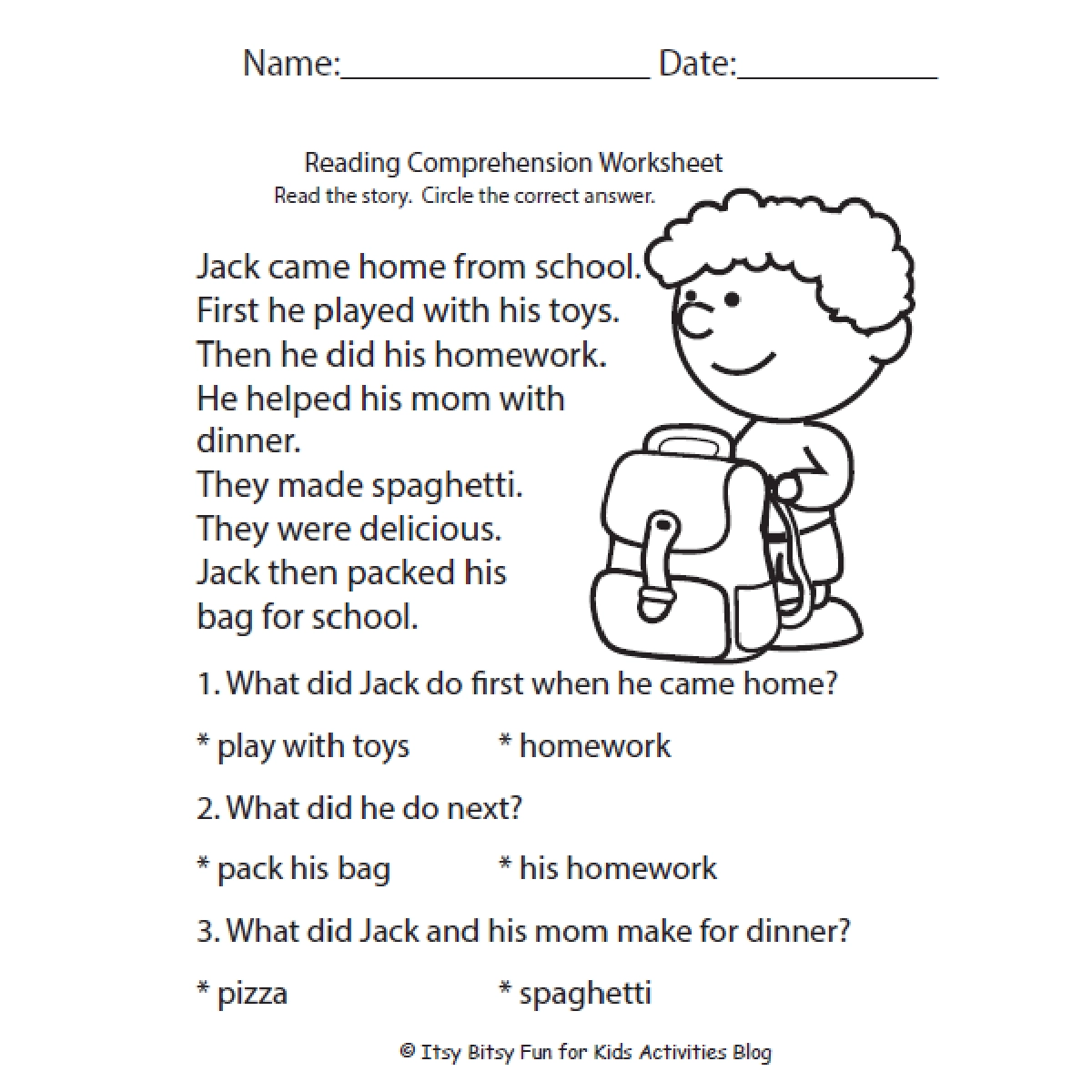 Printable Comprehension Worksheets Printable Comprehension Worksheets