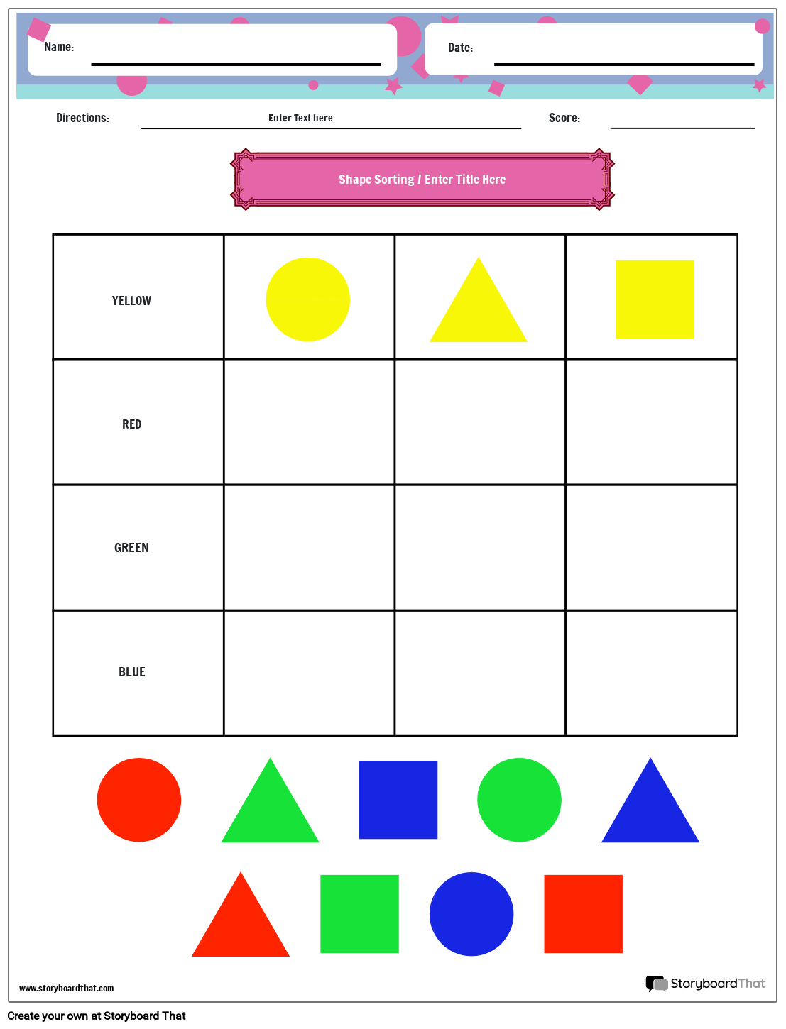 Free Shape Sorting Worksheets By Storyboard That Free Shape Sorting Worksheets By Storyboard That