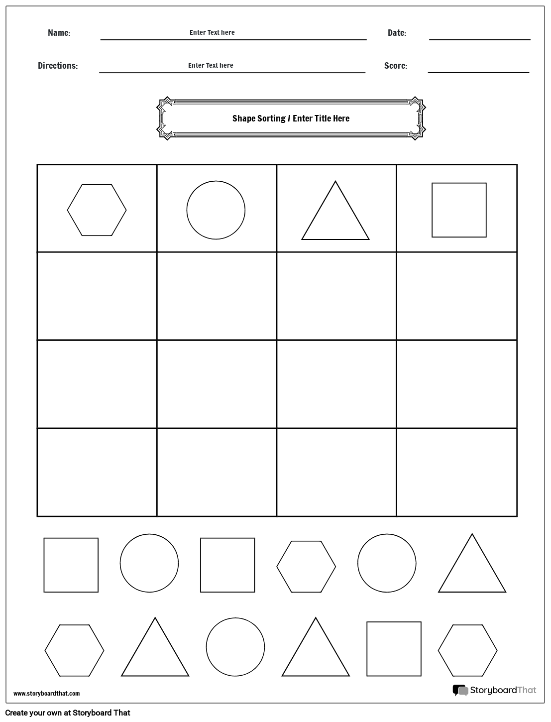 Free Shape Sorting Worksheets By Storyboard That Free Shape Sorting Worksheets By Storyboard That