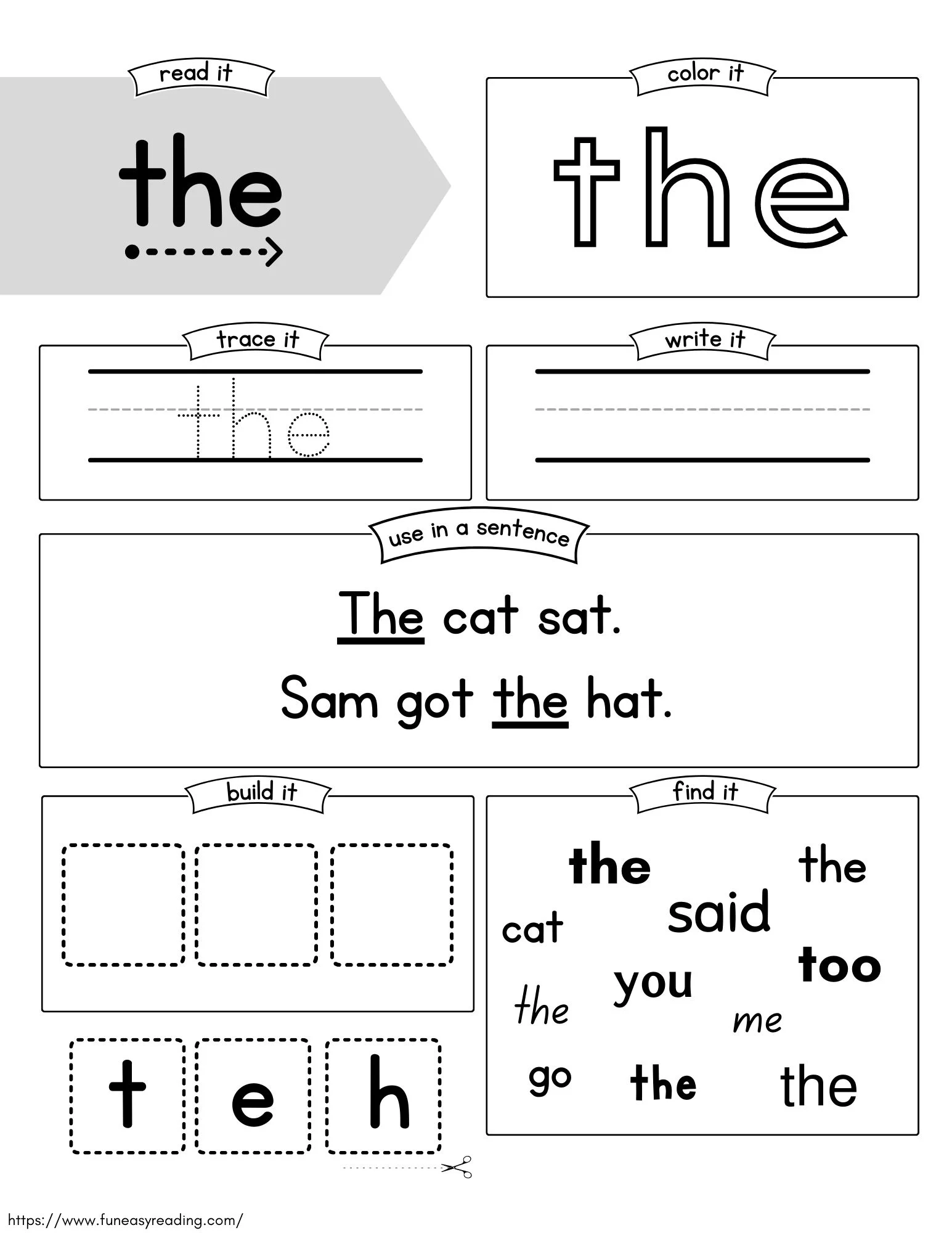 Free Printable Kindergarten Sight Words Worksheets Free Printable Kindergarten Sight Words Worksheets