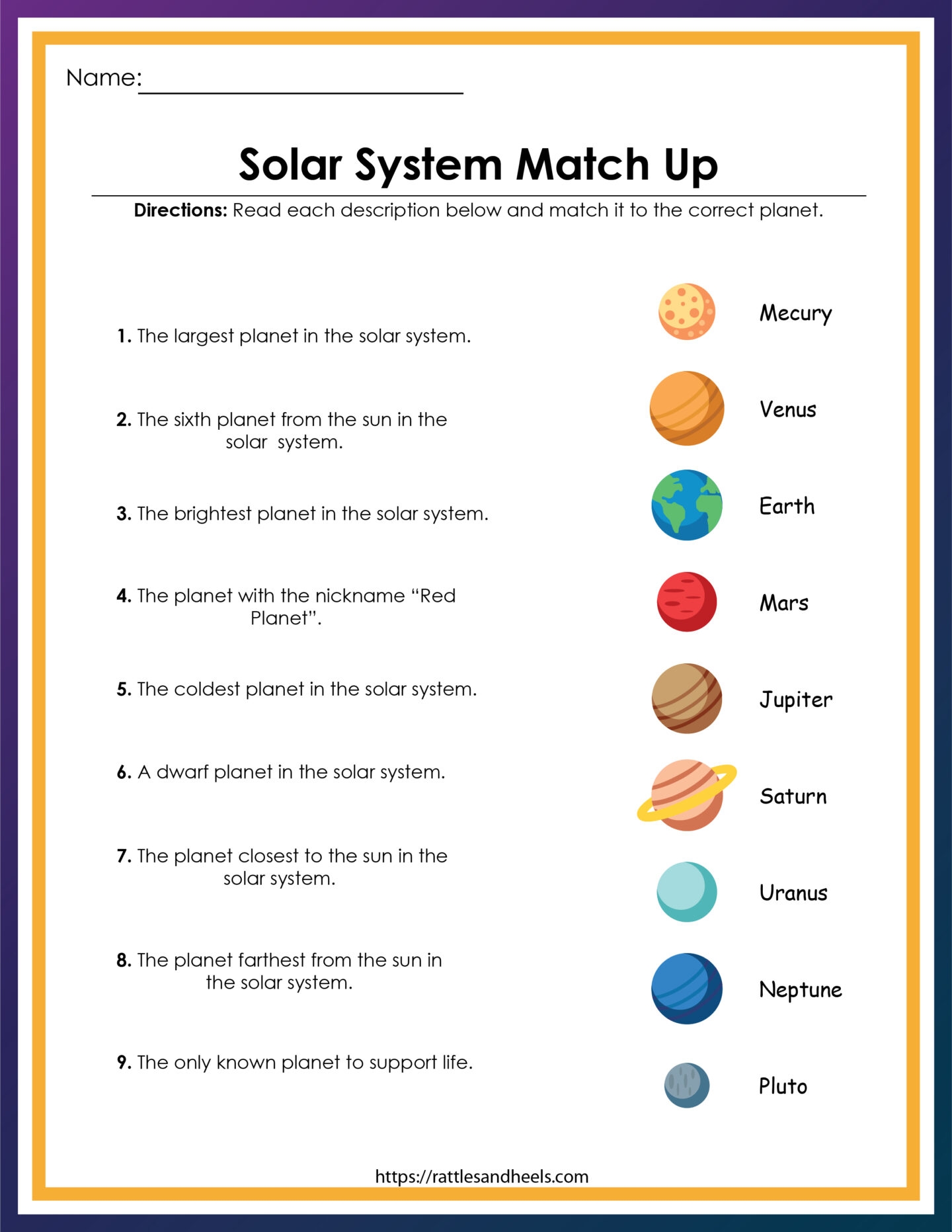 Free Solar System Worksheets For Kids Free Solar System Worksheets For Kids