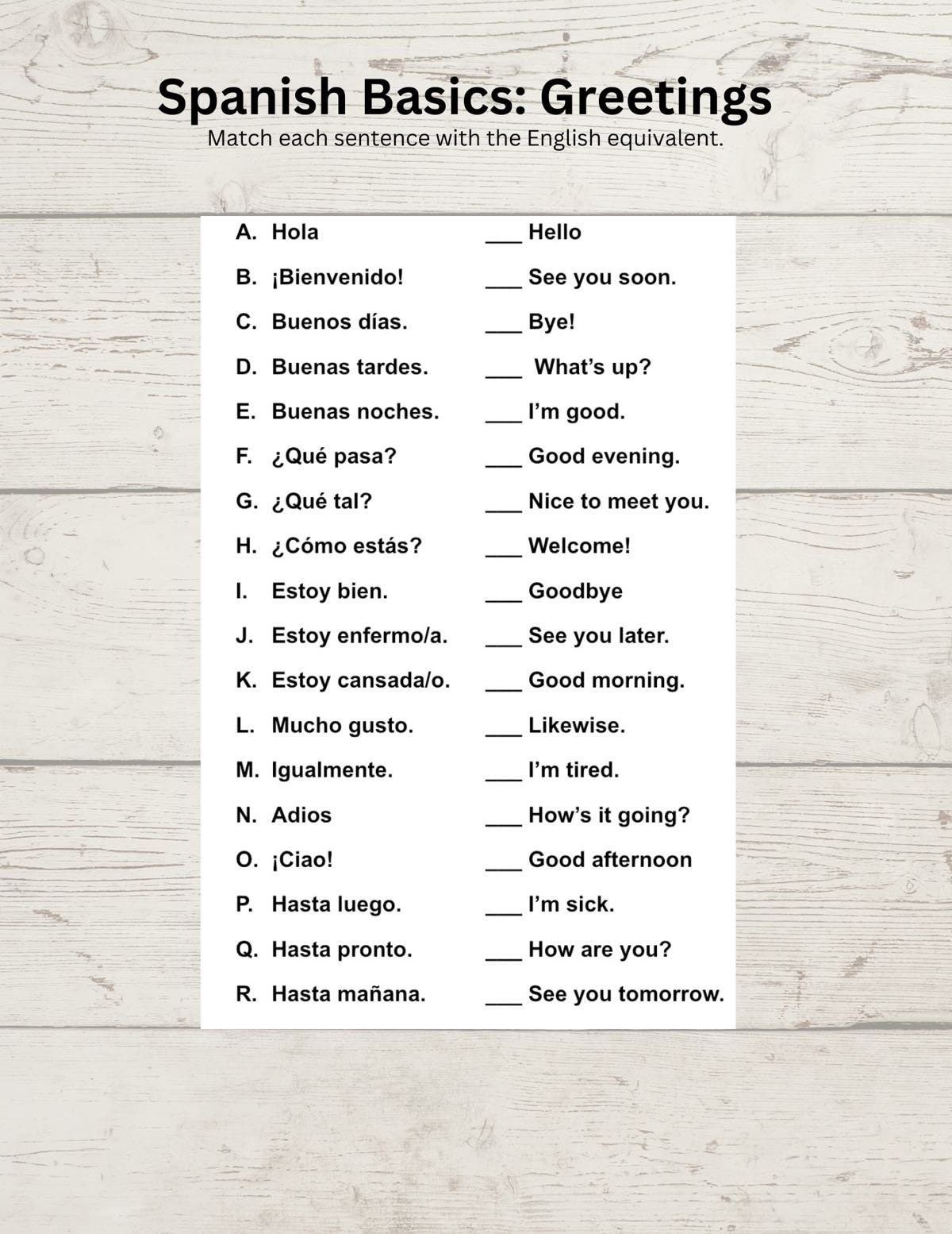 Free Spanish Worksheet Translate Verbs To Spanish Free 