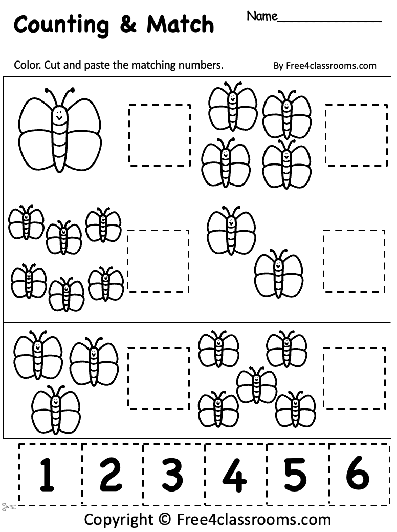 Free Spring Math Number Counting Printable For Kindergarten Free Spring Math Number Counting Printable For Kindergarten