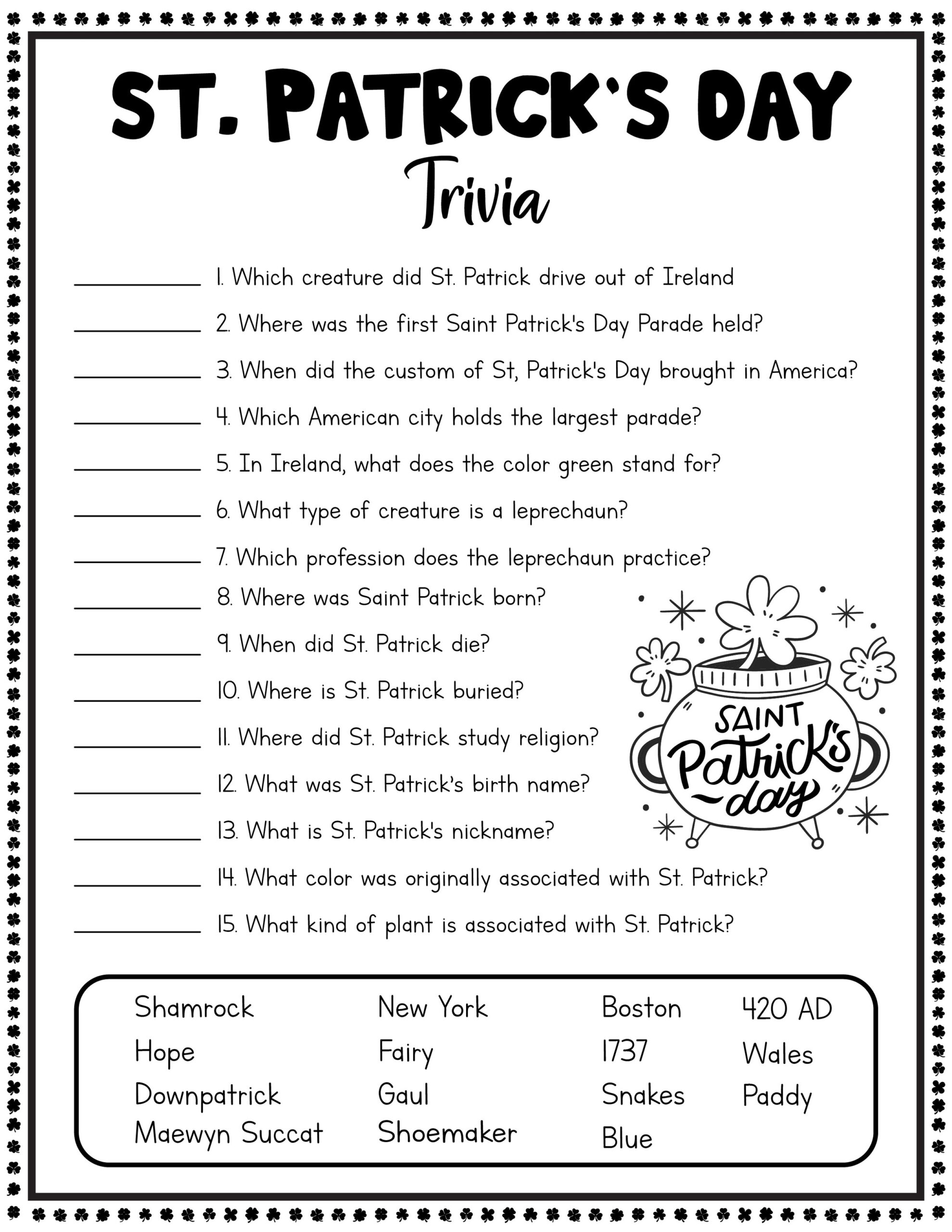 FREE St Patricks Day Printables For Kids Xoxoerinsmith FREE St Patricks Day Printables For Kids Xoxoerinsmith