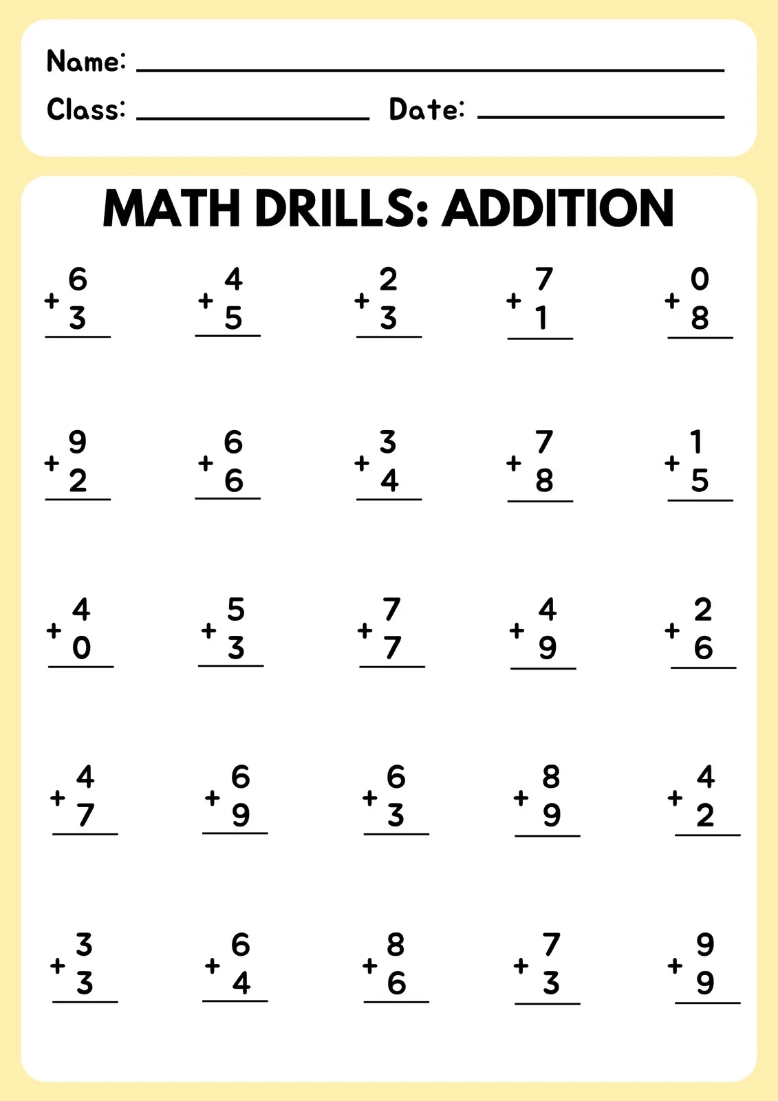 Free To Print And Edit Addition Worksheet Templates Canva Free To Print And Edit Addition Worksheet Templates Canva