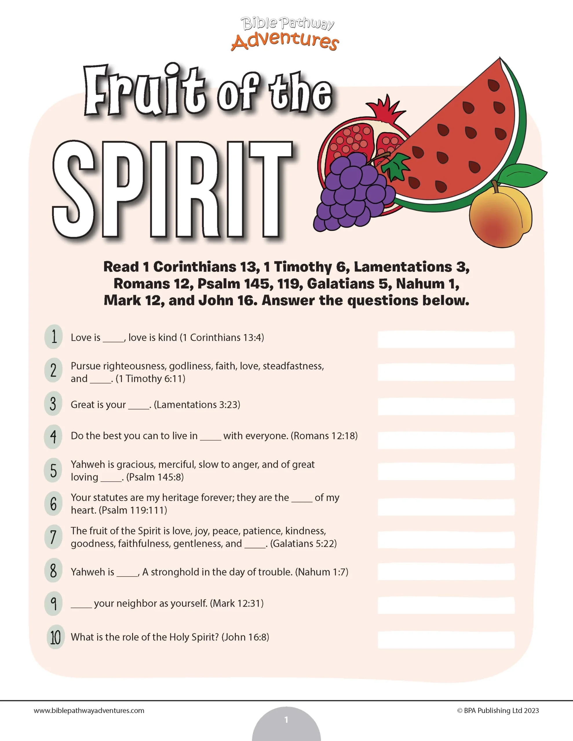 Fruit Of The Spirit Quiz PDF Bible Pathway Adventures Fruit Of The Spirit Quiz PDF Bible Pathway Adventures