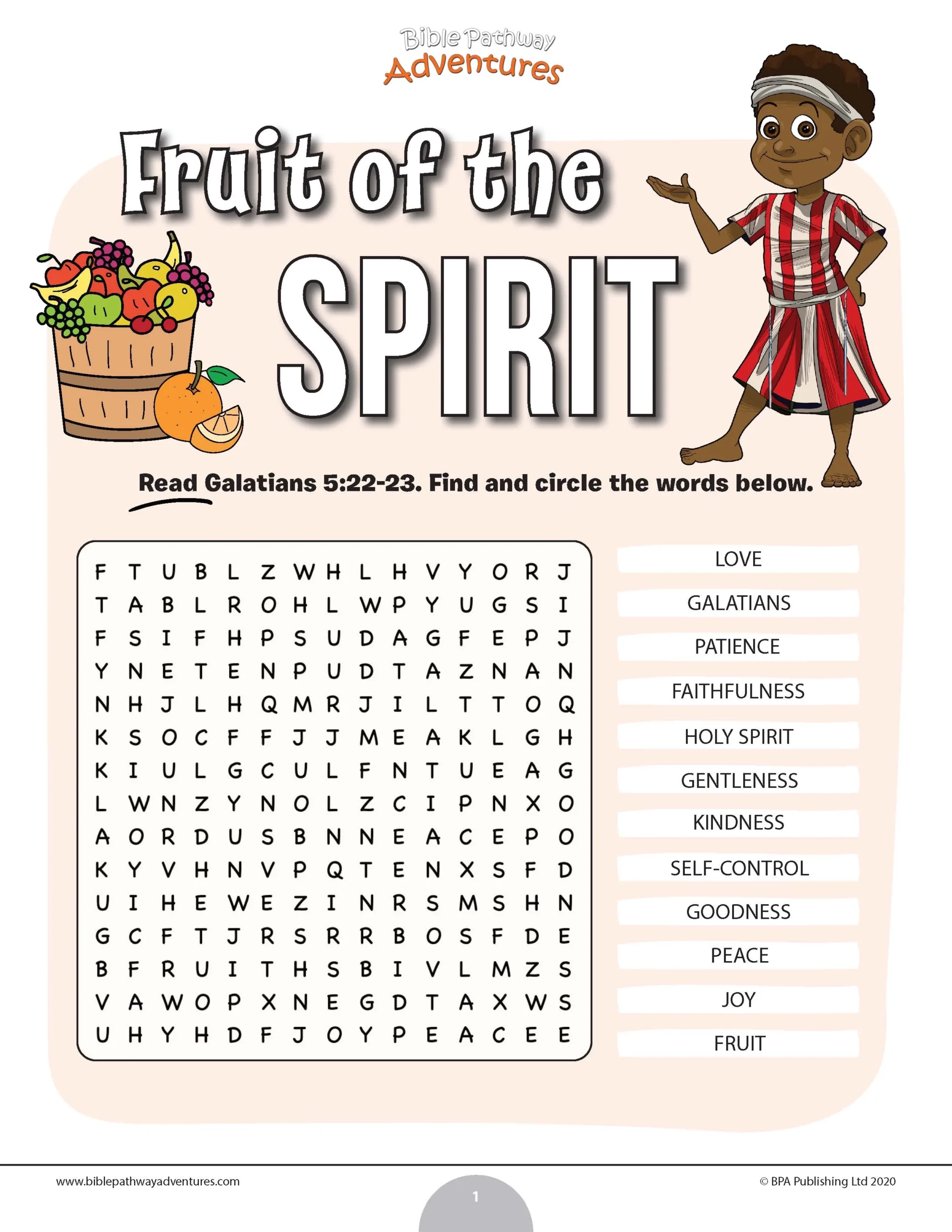Fruit Of The Spirit Word Search PDF Bible Pathway Adventures Fruit Of The Spirit Word Search PDF Bible Pathway Adventures