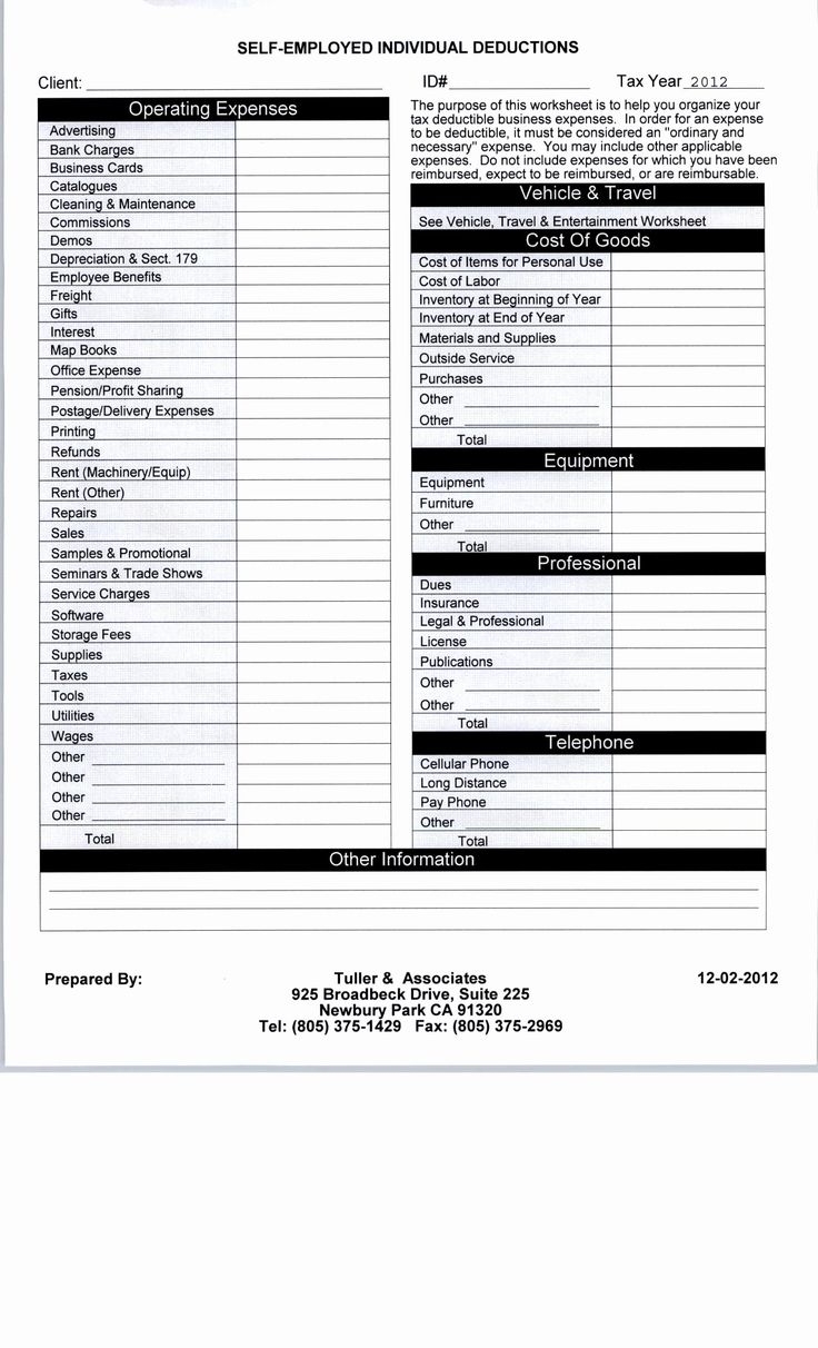 FunctionalBest Of Self Employed Tax Deductions Worksheet Check FunctionalBest Of Self Employed Tax Deductions Worksheet Check