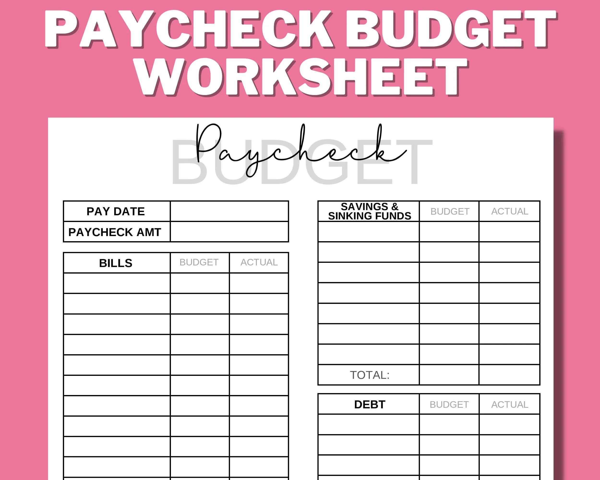 Gehaltscheck BUDGET PRINTABLE Budget Arbeitsblatt Budget Binder Gehaltscheck BUDGET PRINTABLE Budget Arbeitsblatt Budget Binder