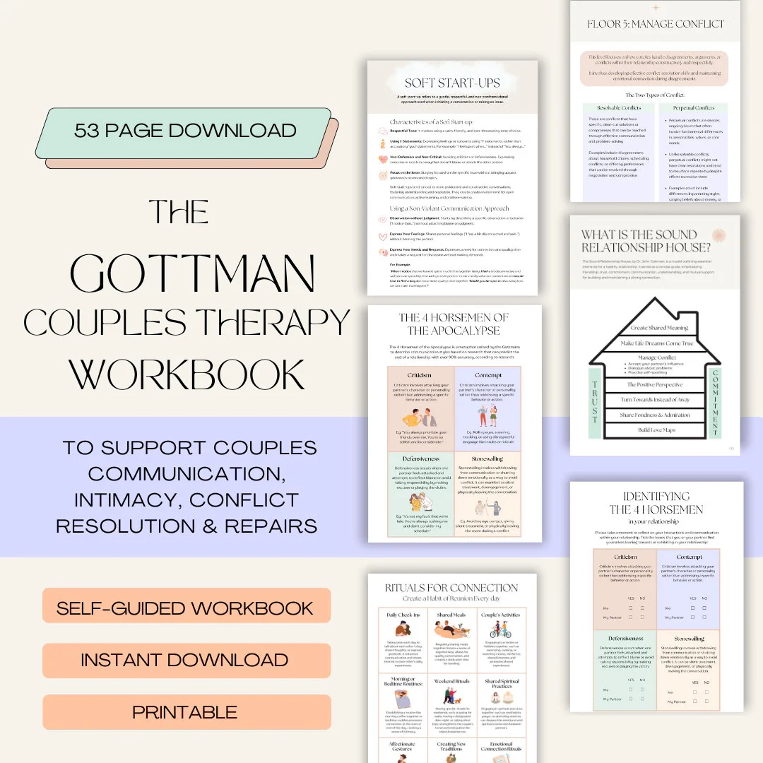 Gottman Couples Therapy Workbook For Therapists Couples Worksheets Gottman Couples Therapy Workbook For Therapists Couples Worksheets